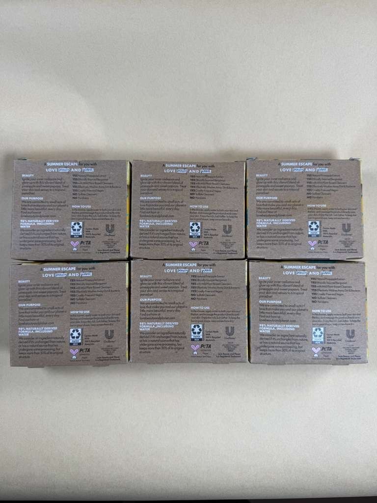 Beloved, Pineapple & Papaya Vegan Bar Soap 4oz. Love Beauty And Planet – 6 Pack