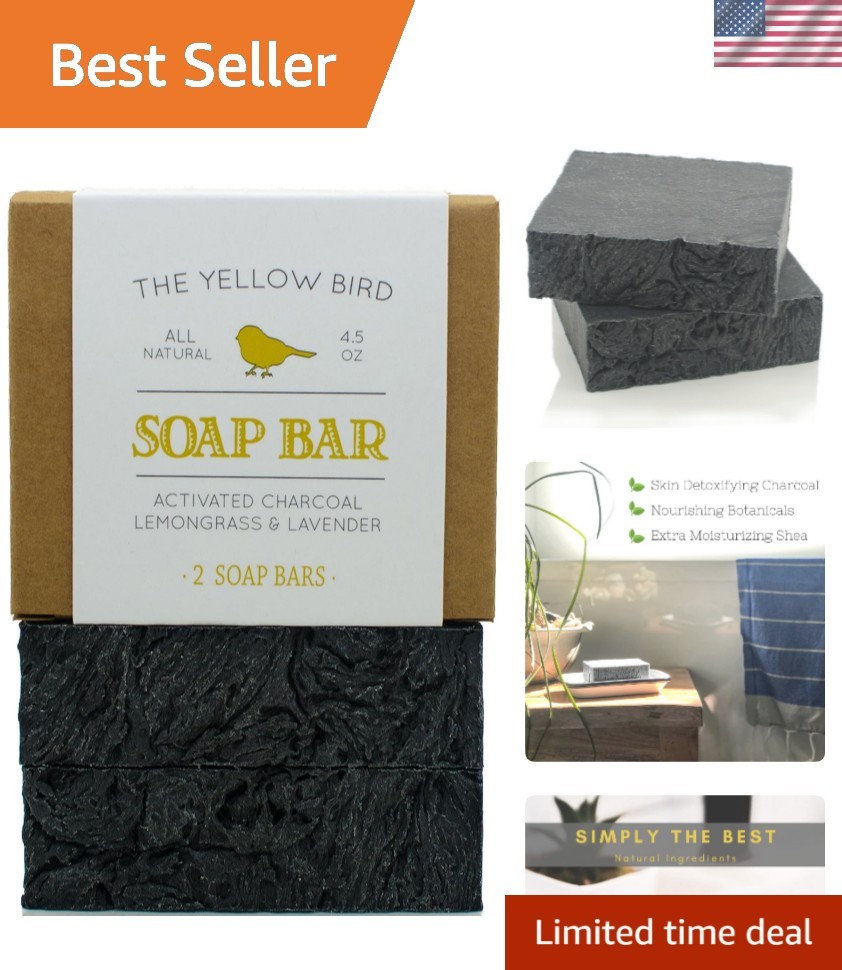 Handcrafted Natural Charcoal Soap – Effective Acne Solution (2 Bars, 4.5 oz)