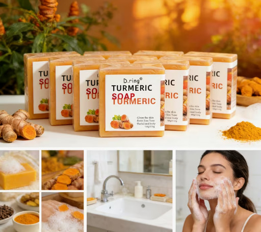 2Bar Turmeric & Curcumin Soap Set with Lemon – Handmade, Alcohol-Free, Suitable
