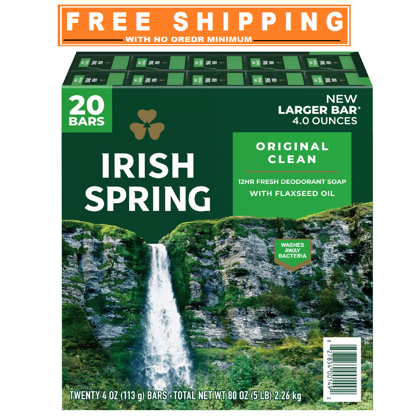 20 Irish Spring Original Deodorant Soap 4 oz.