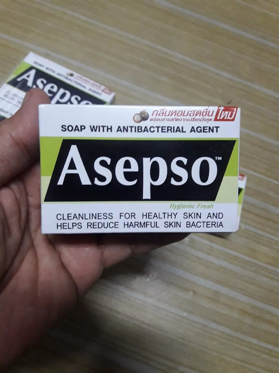 Asepso Hygienic Fresh Antibacterial Bar Soap with Mangosteen Peel Extract 80gx6