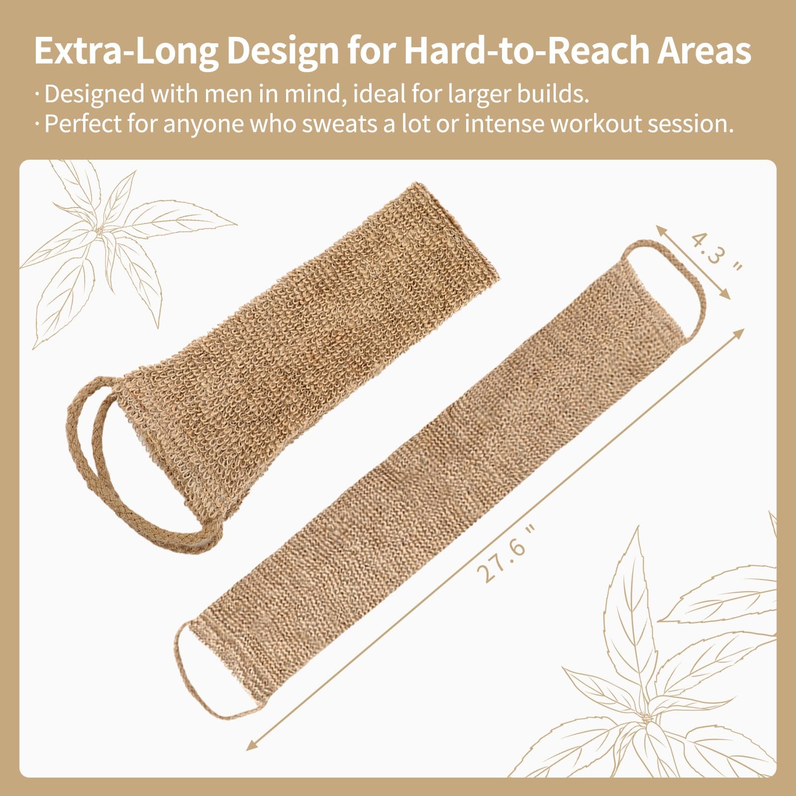 Extra Rough Exfoliating Back Scrubber,Natural 1 Count (Pack of 1), New Pack