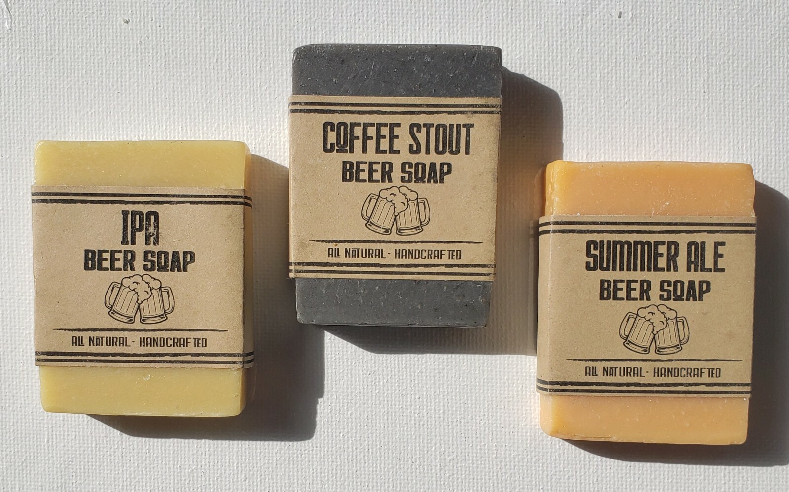 24 Lot Natural Organic BEER SOAP IPA-Summer Ale-Coffee Stout 1oz Travel Bar Set