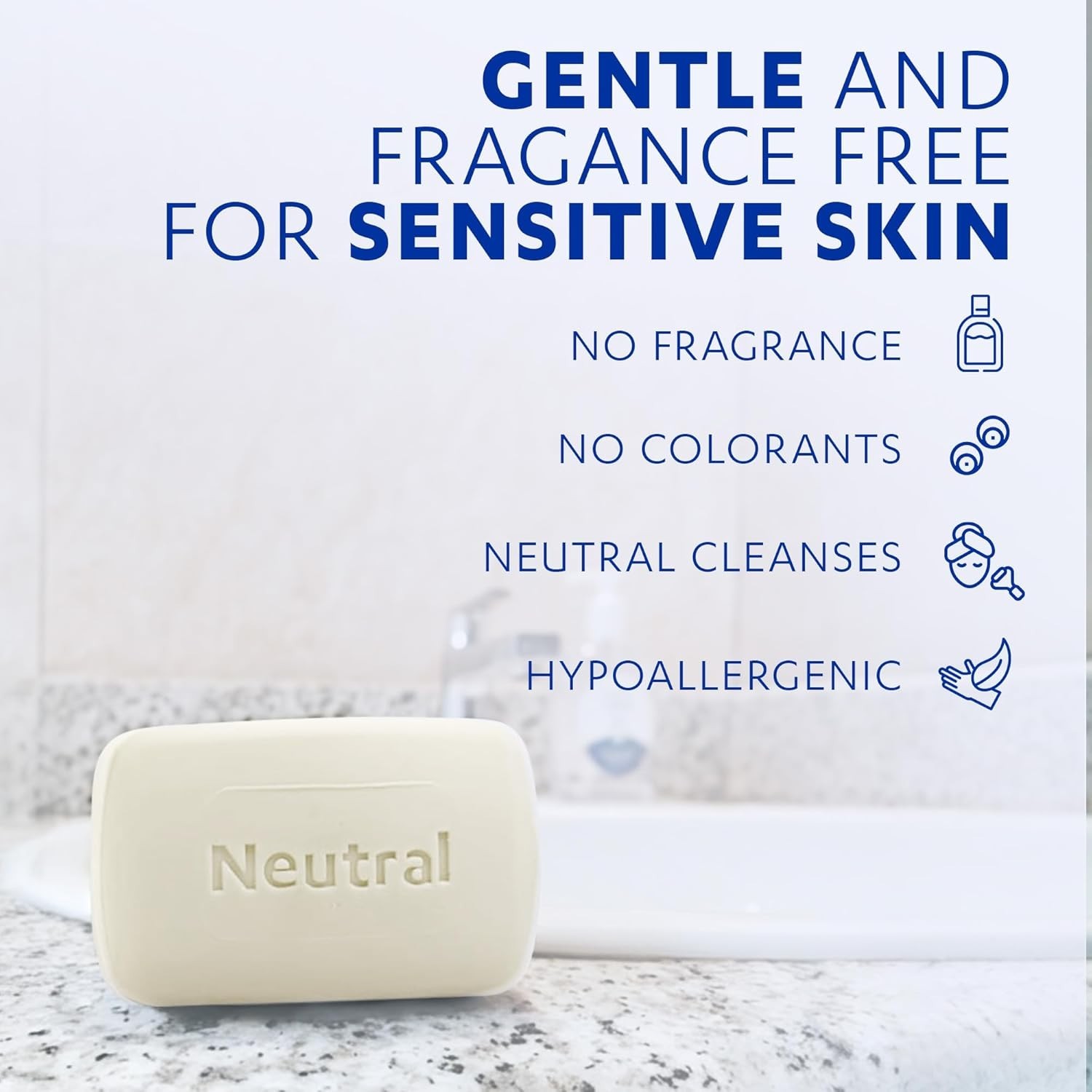 Grisi Neutral Hypoallergenic Bar Soap –Fragrance-Free & Dye-Free for Face & Body