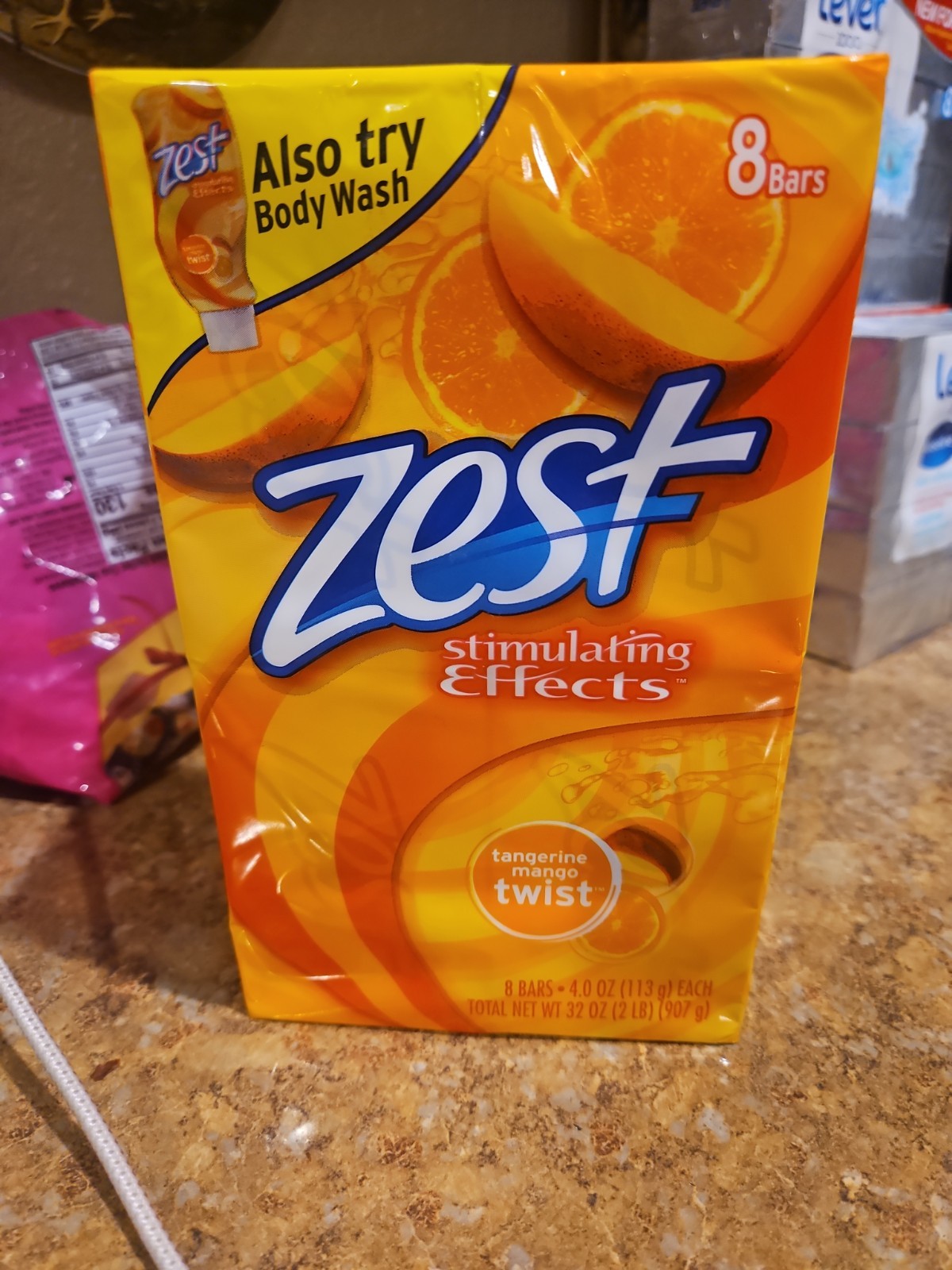 Zest Tangerine Mango Twist 8 Pack 4.5 oz bath deodorant bars Sealed NOS 8 Bars