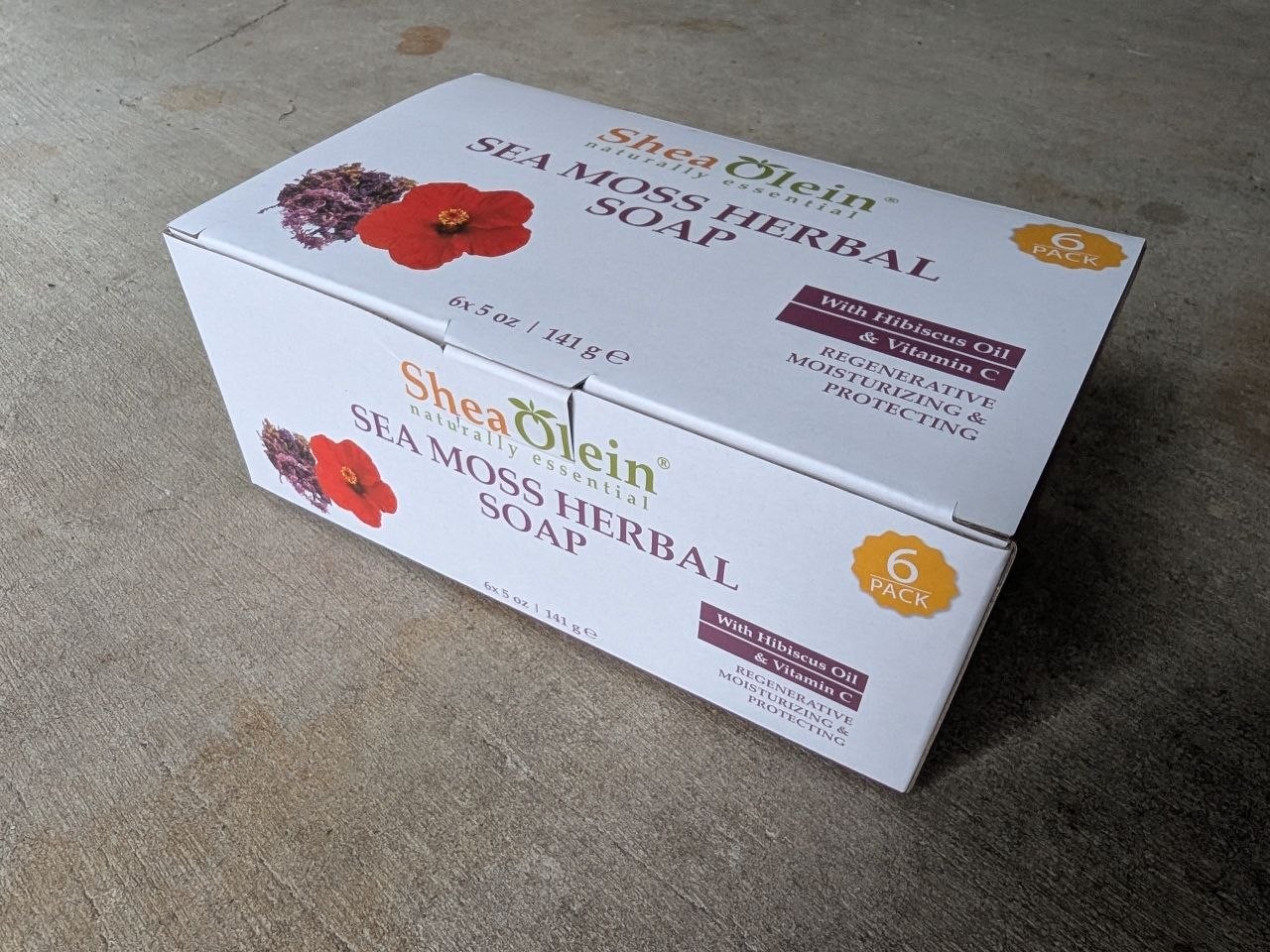 Shea Olein Sea Moss Herbal Soap 6 Pack Hibiscus Oil Vitamin C SA