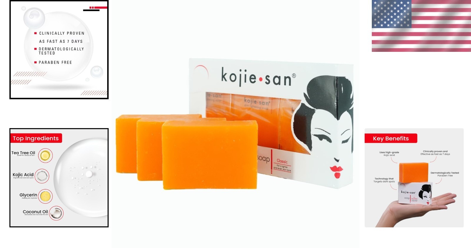 Revitalize Your Skin: 3 x 65g Kojic Acid Bars with Coconut & Tea Tree Infusion