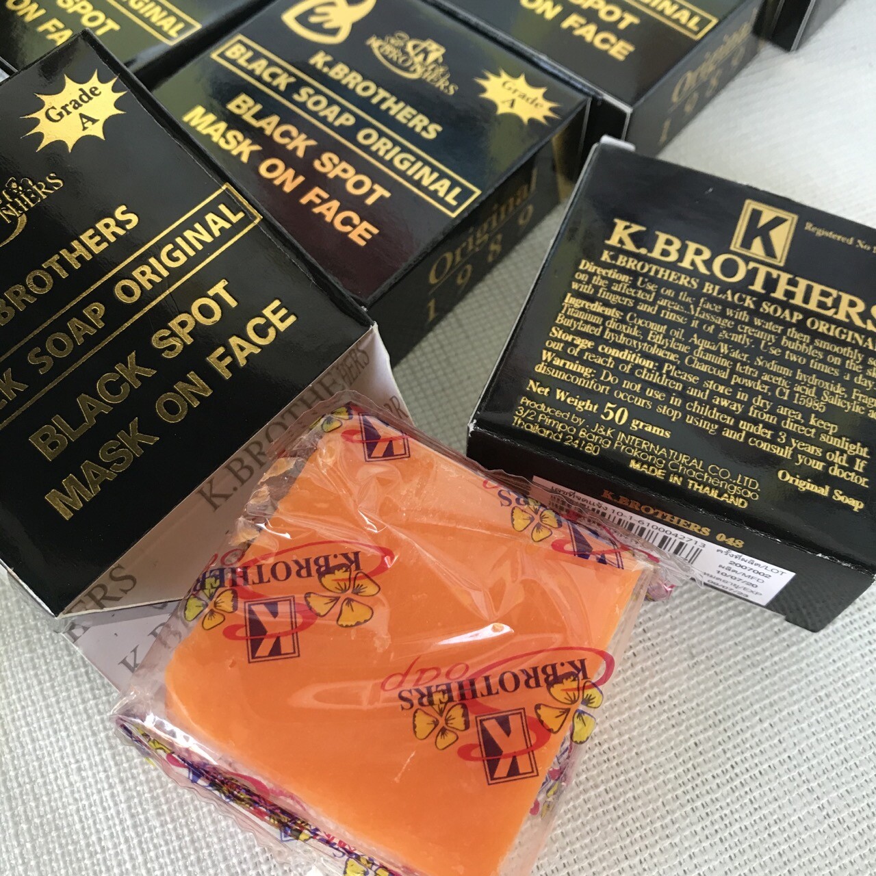24x K-BROTHERS Original Beauty Care Face Out For Black Spot Whitening Soap 50g.