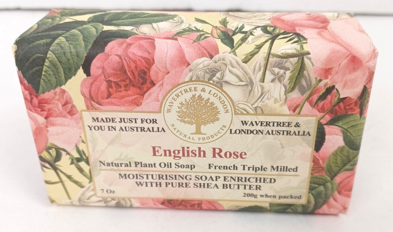 Wavertree & London Australia English Rose Moisturizing Soap Bar 200g – 7 ounce