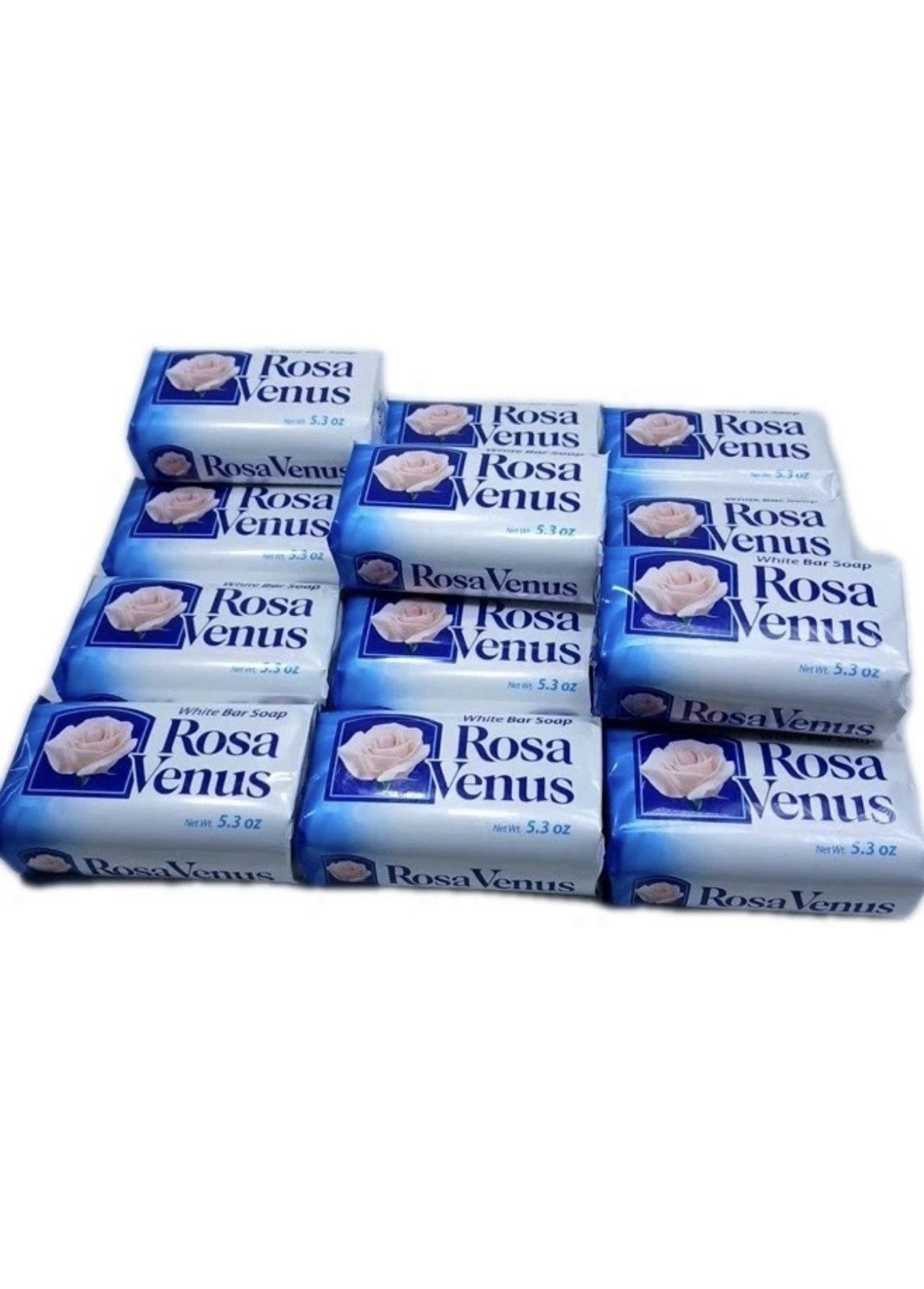 Rosa Venus White Bar Soap 5.3 oz Multiple 40 pcs Floral Rectangular Body Hands