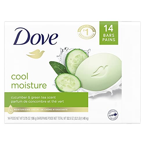 Dove Skin Care Beauty Bar For Softer Skin Cucumber and Green Tea More