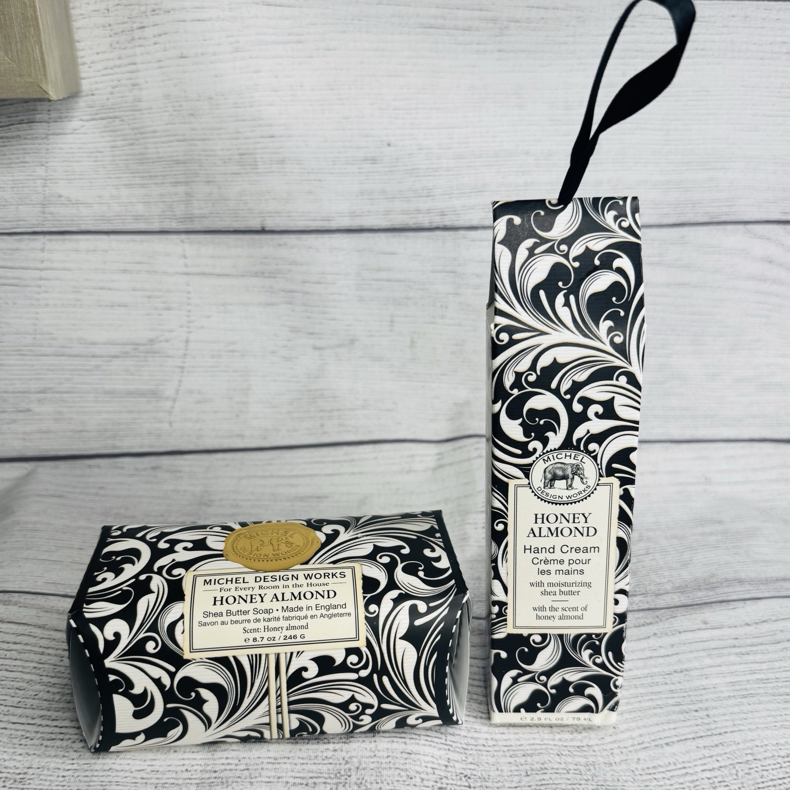 Michel Design Works Honey Almond Shea Butter Bar Soap And hand Cream New