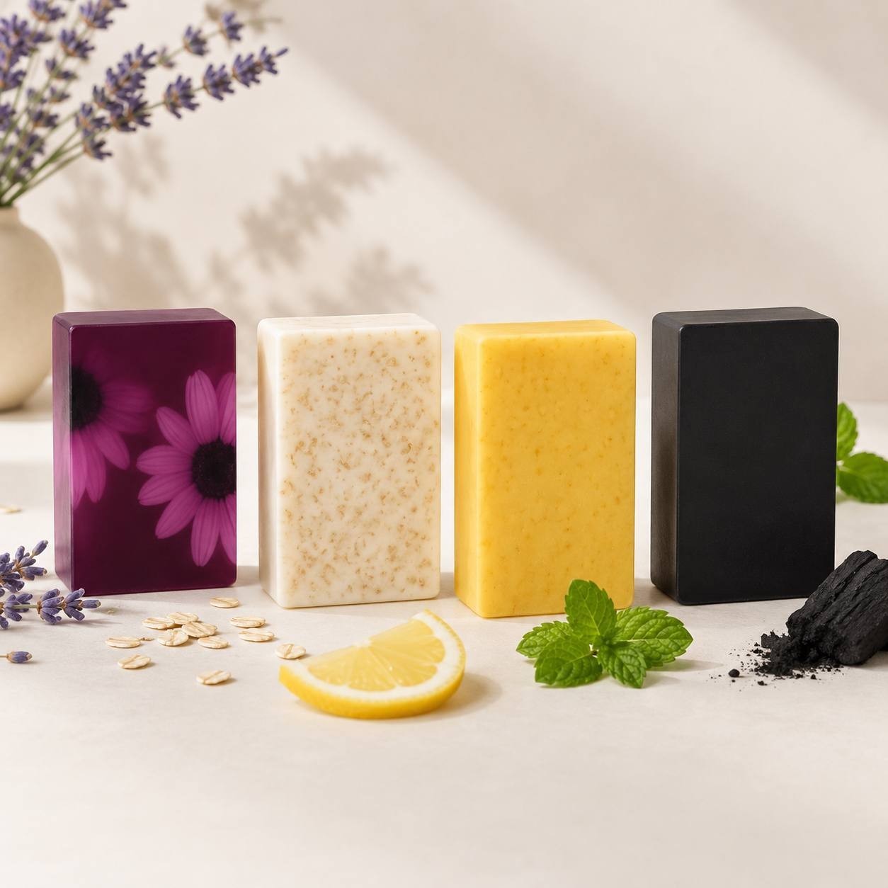 Natural Soap Gift Set for Women 4 Pack Handmade Natural Soap