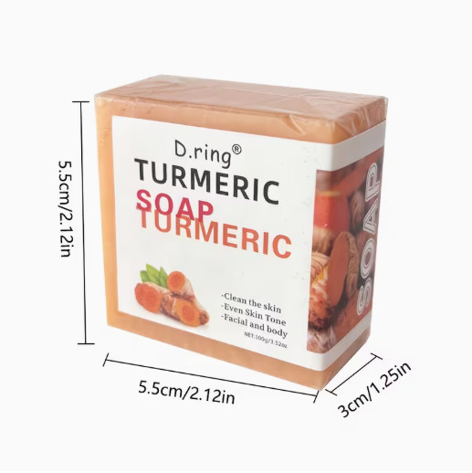2Bar Turmeric & Curcumin Soap Set with Lemon – Handmade, Alcohol-Free, Suitable