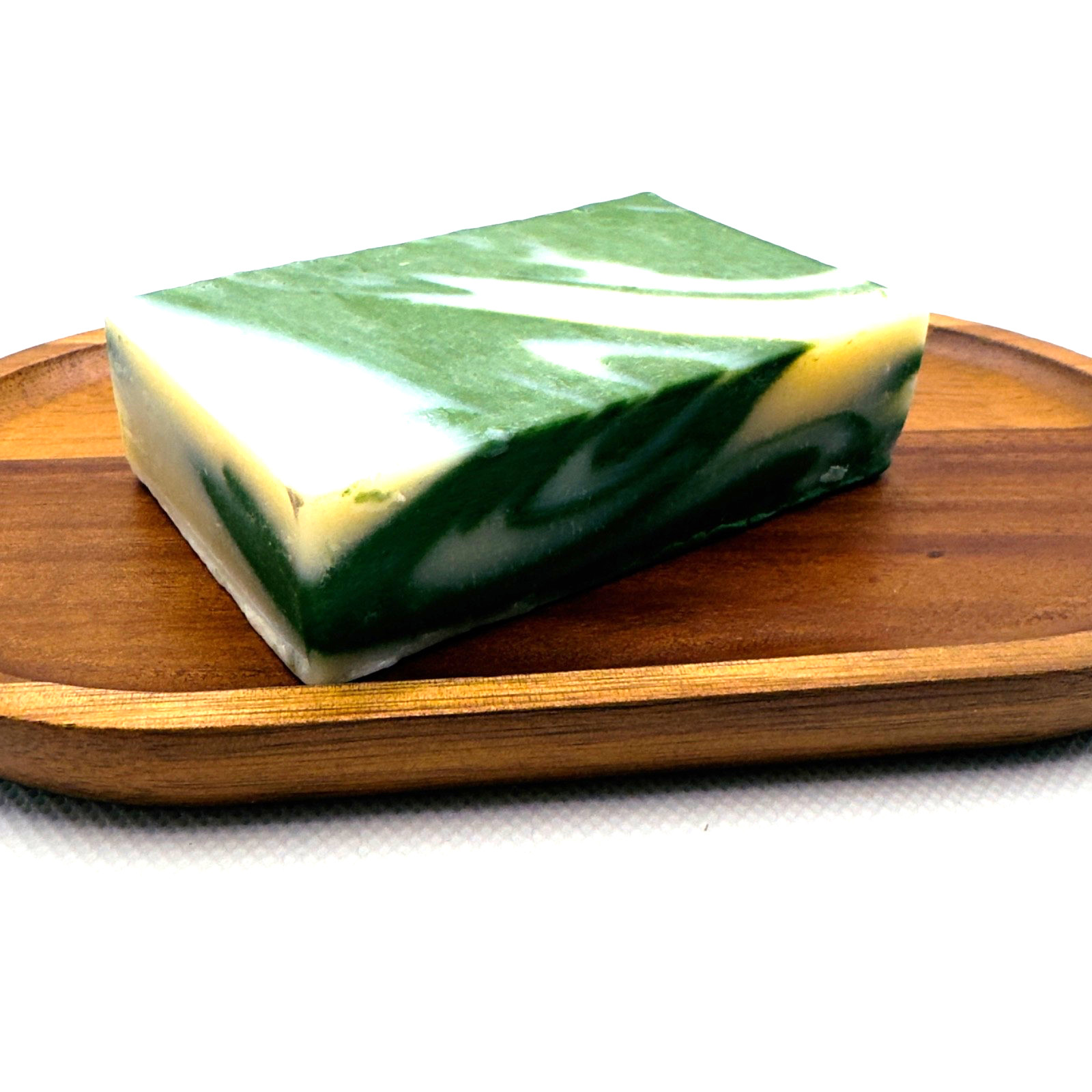 Handmade natural Soap Bar 4.8oz Green Swirl Charcoal Forest Veil Cascade scent