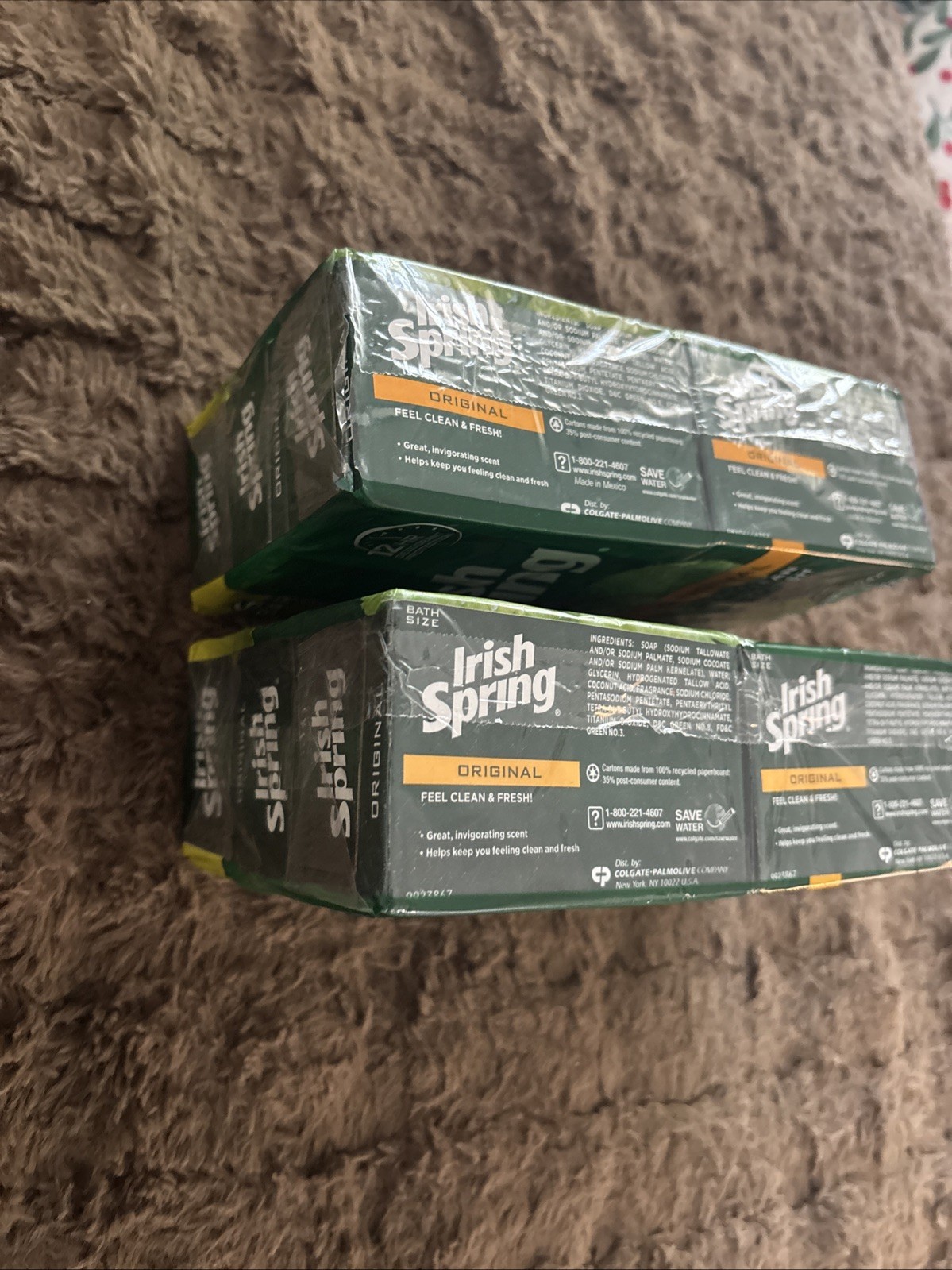 12 Irish Spring Original Clean Bar Soap 3.7 oz Each – No Flaxseed or Linseed Oil