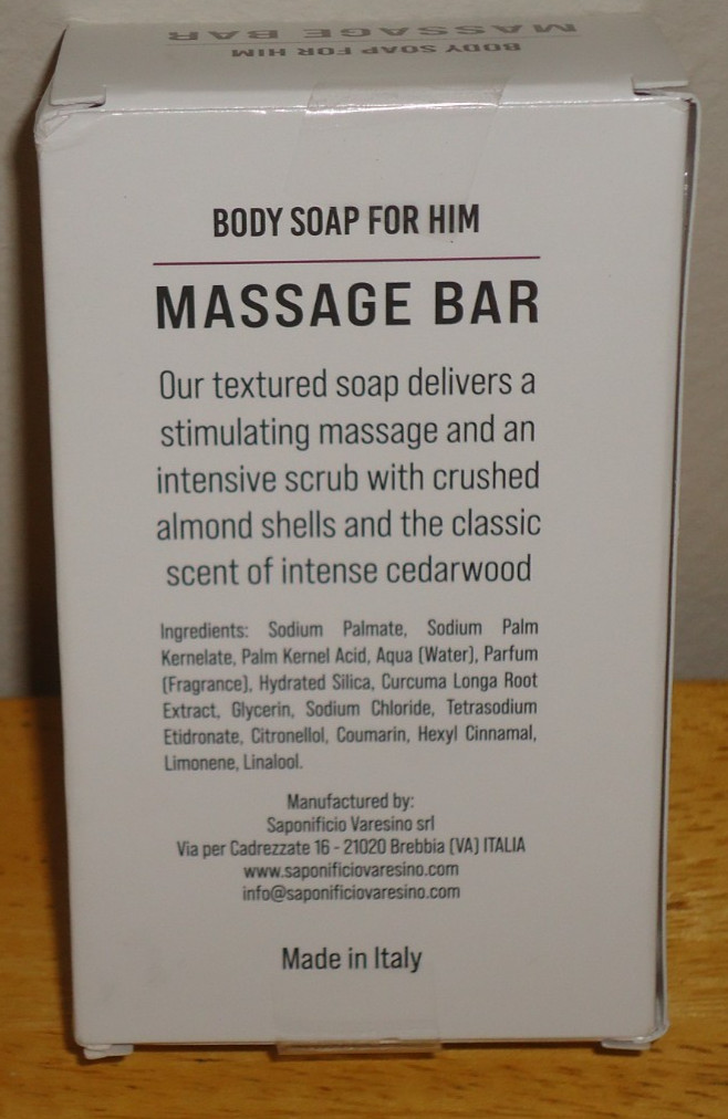 Saponificio Varesino Message Bar Body Soap For Him Cedarwood Large 10.5 oz ITALY