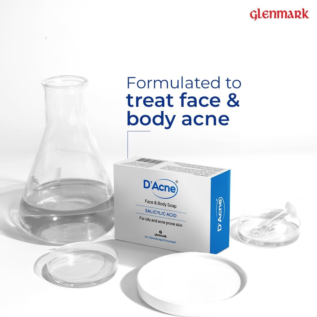D’Acne Soap 75g Acne Face & Body Soap Controls Oily Skin Reduces Sebum Pack of 2
