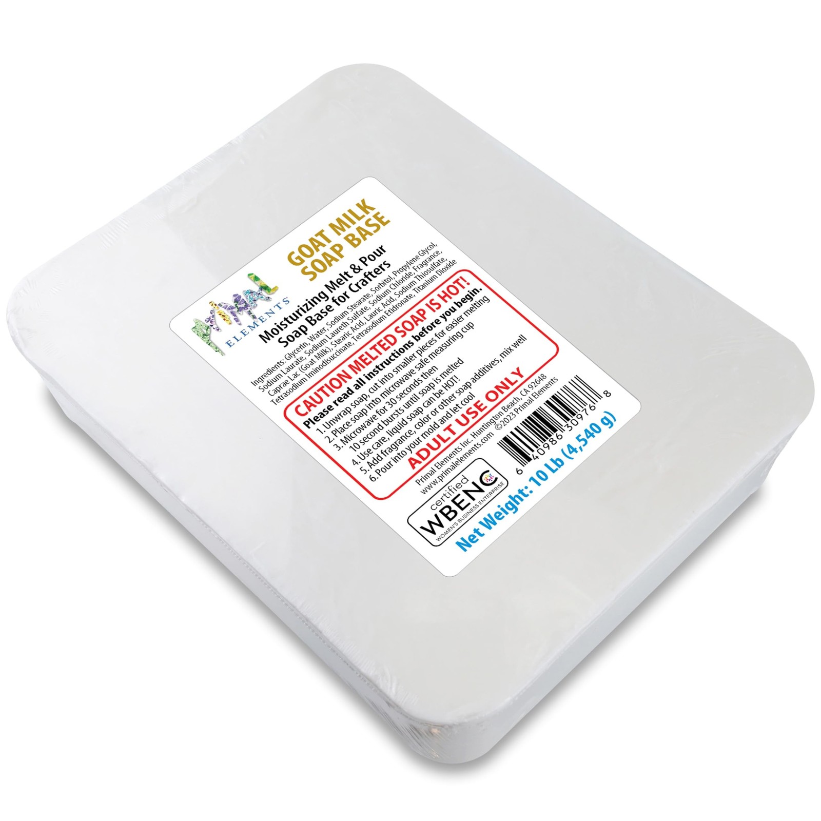 Primal Elements Goat Milk Soap Base – Moisturizing Melt and Pour Glycerin Soa…