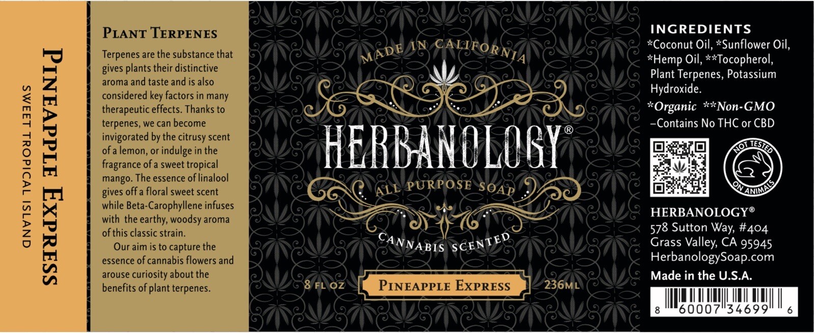 Herbanology 2oz Pineapple Express Organic Liquid Castile All Purpose Soap