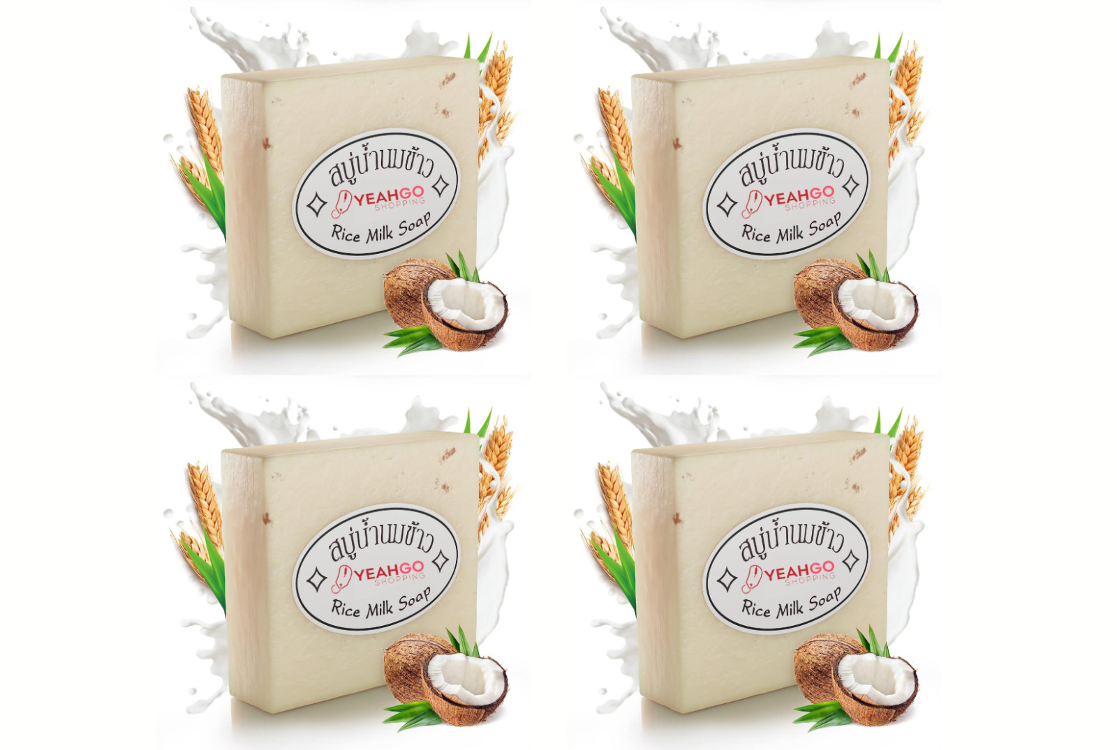 Thailand Rice Milk Soap Bar Original Handmade Gluta Collagen For Face and Body