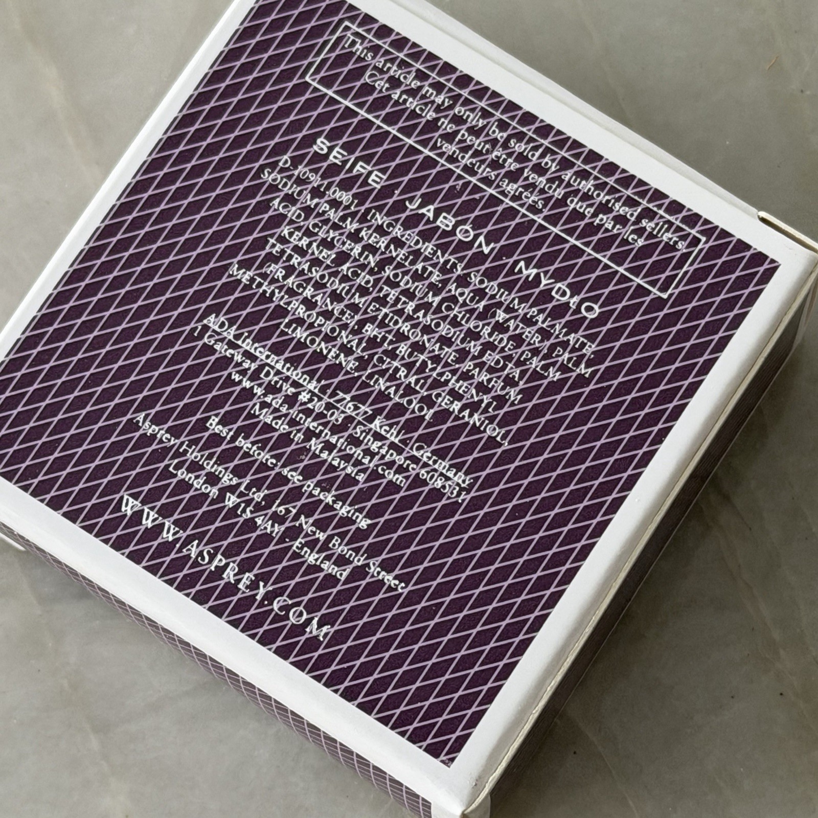 Lot of 5 Asprey London Purple Water Soap 30g 1.05oz Discontinued Exp 12-2023