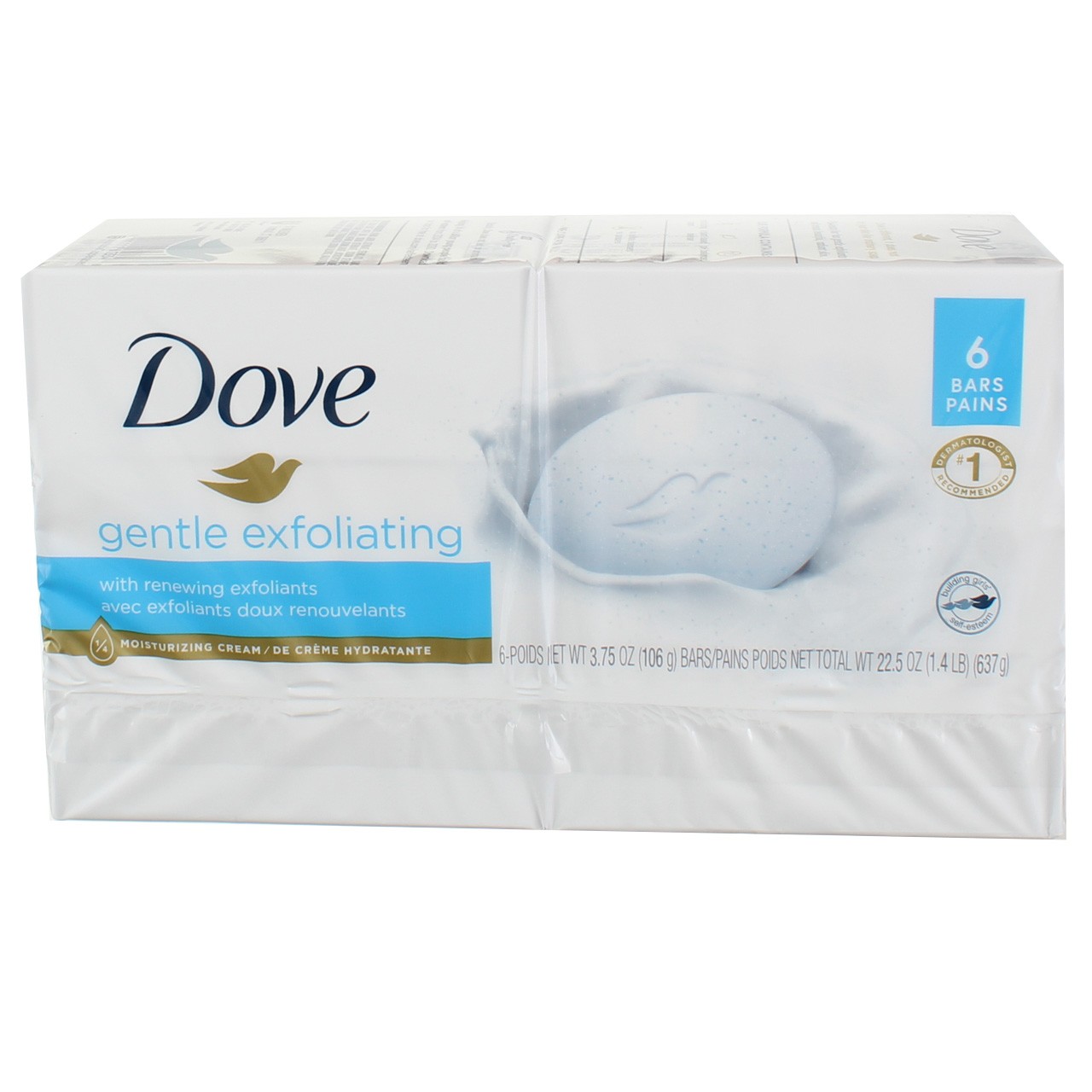 3 Pack Dove Gentle Exfoliating Moisturizer Cream Bars, Fragrance Free, 3.75 o…