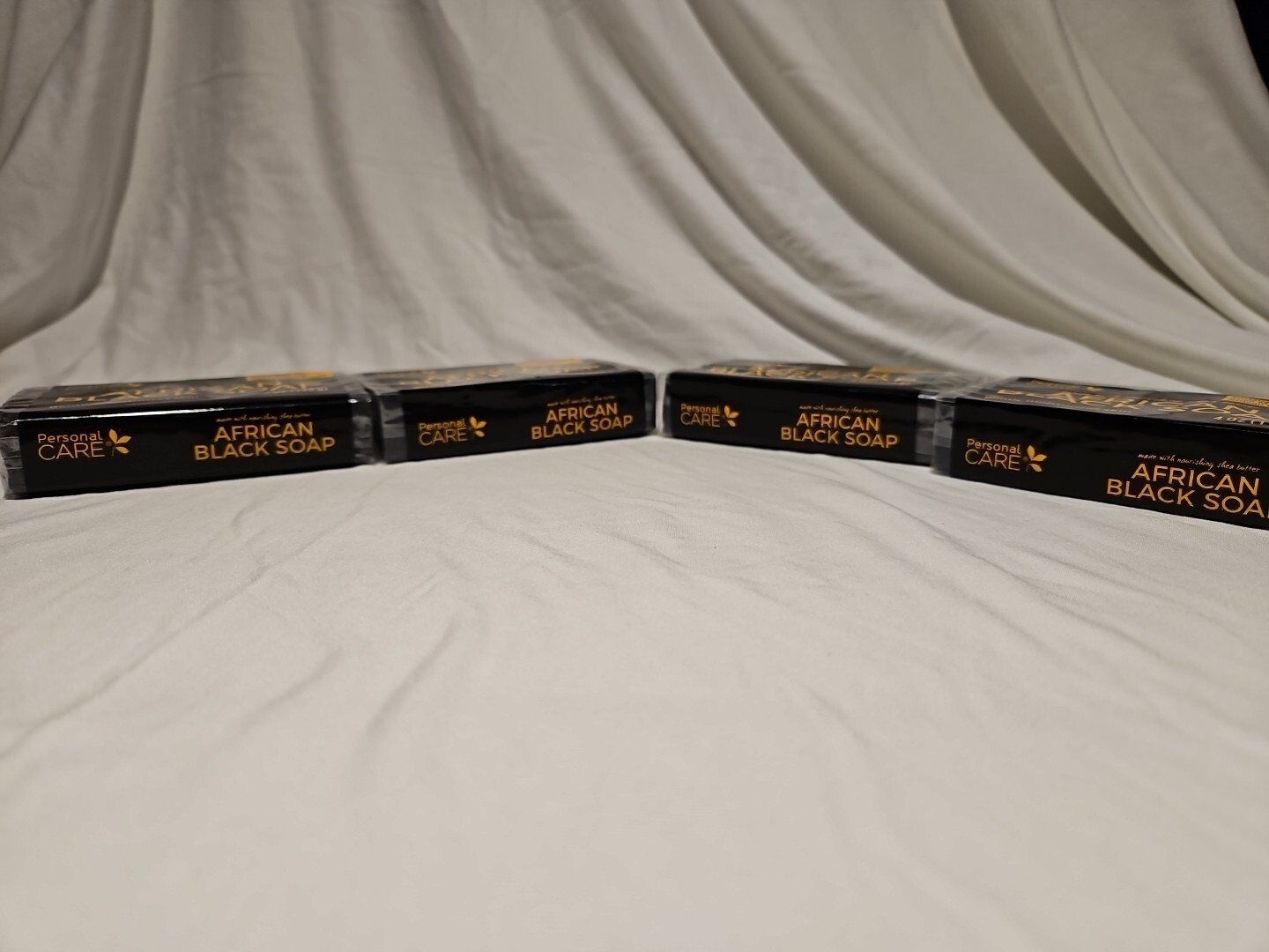 Personal Care African Black Soap With Shea Butter 4oz Bar 4 pack