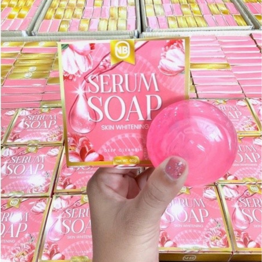 NB soap Facial Cleansing Serum gentle, 60g. X 6 pink box, fragrant, soft bubbles