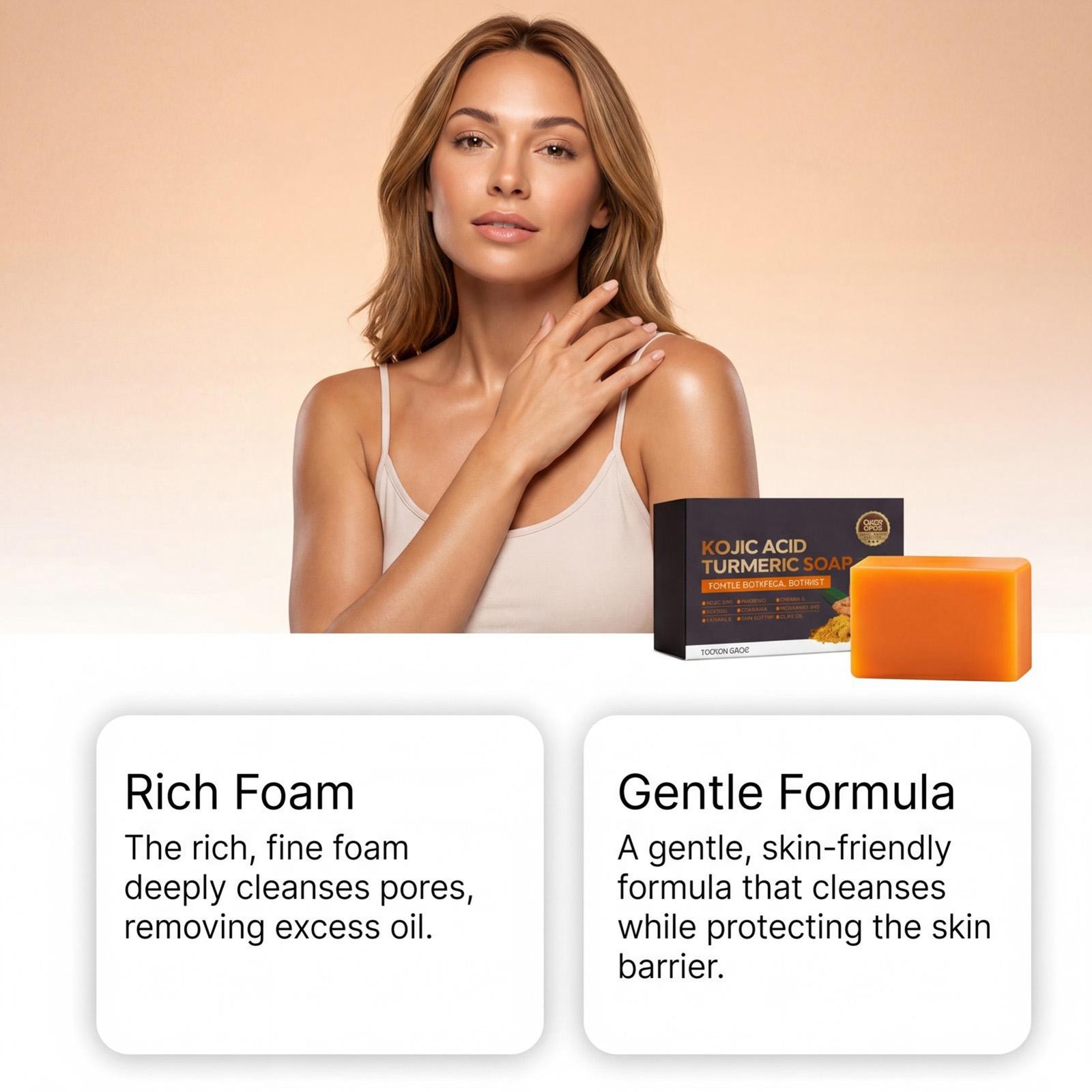Kojic Acid Turmeric Soap Face And Body Cleanser Soap Gentle Cleansing Refreshing