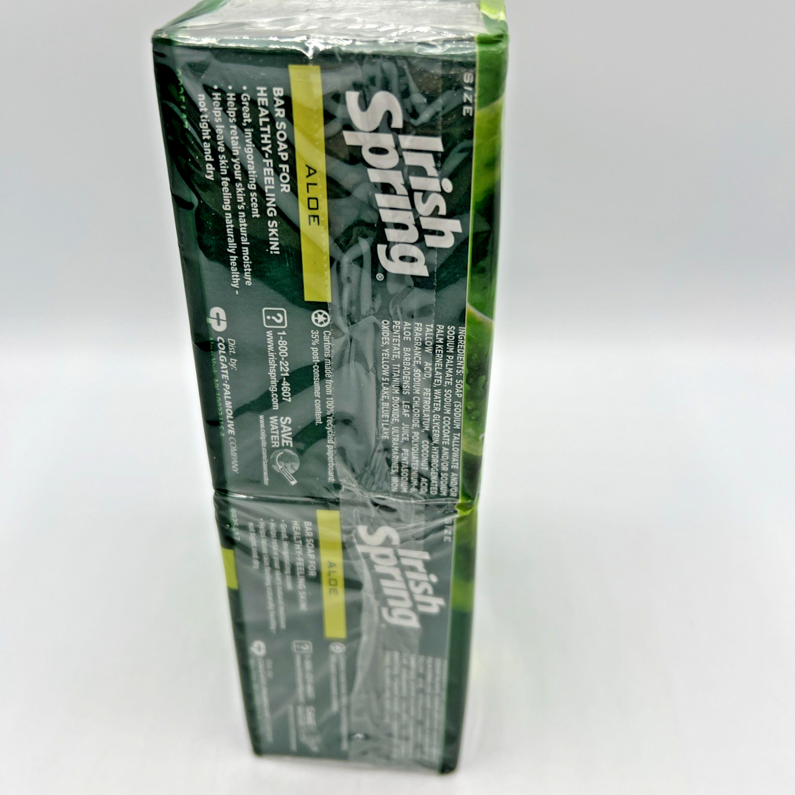Irish Spring Aloe Bar Soap 6 Pack 3.7 oz Men Deodorant Fresh Clean