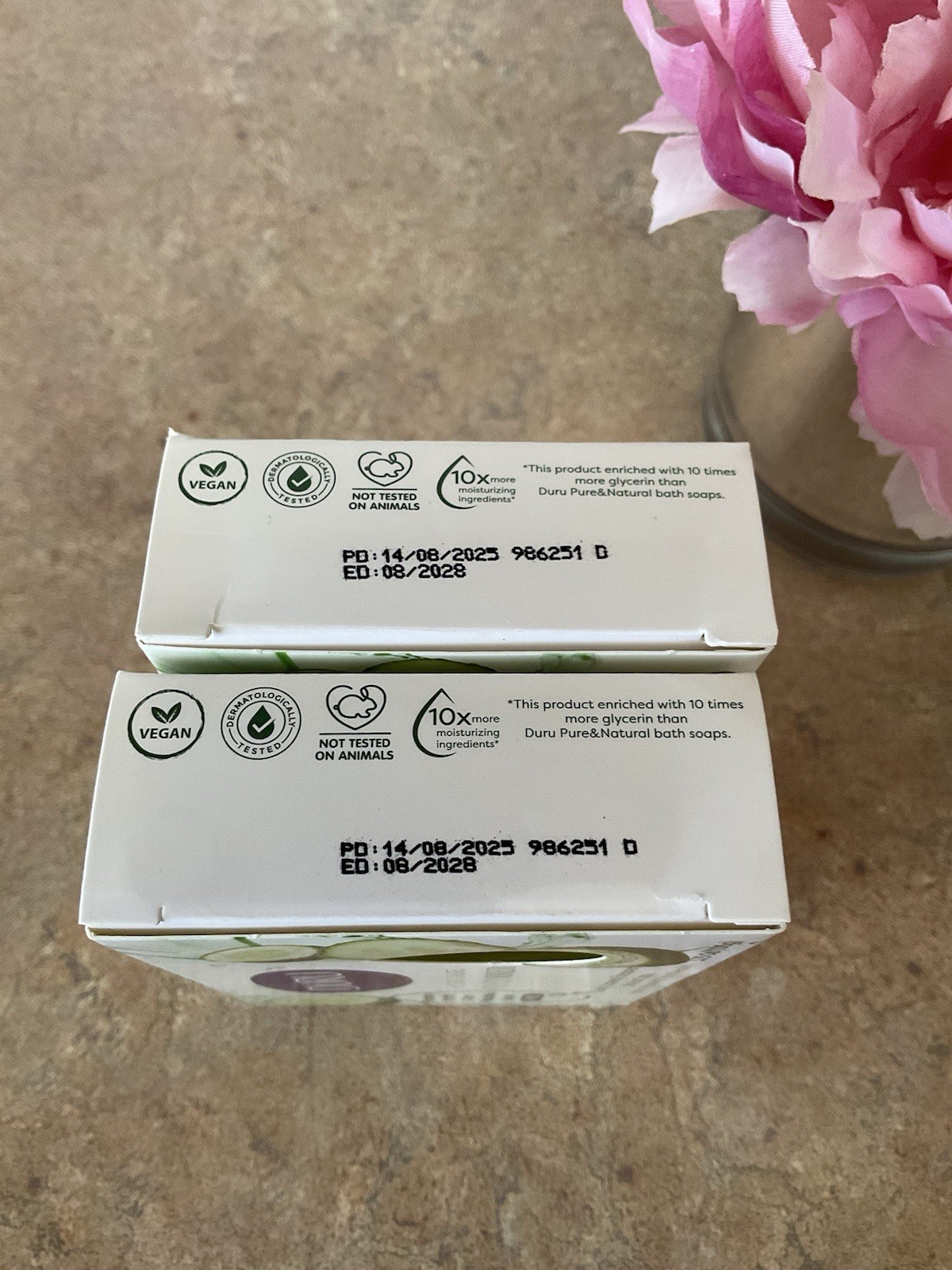 2 Duru Hydro Pure Cucumber Gentle Paraben-Free Vegan Transparent Bar Soap