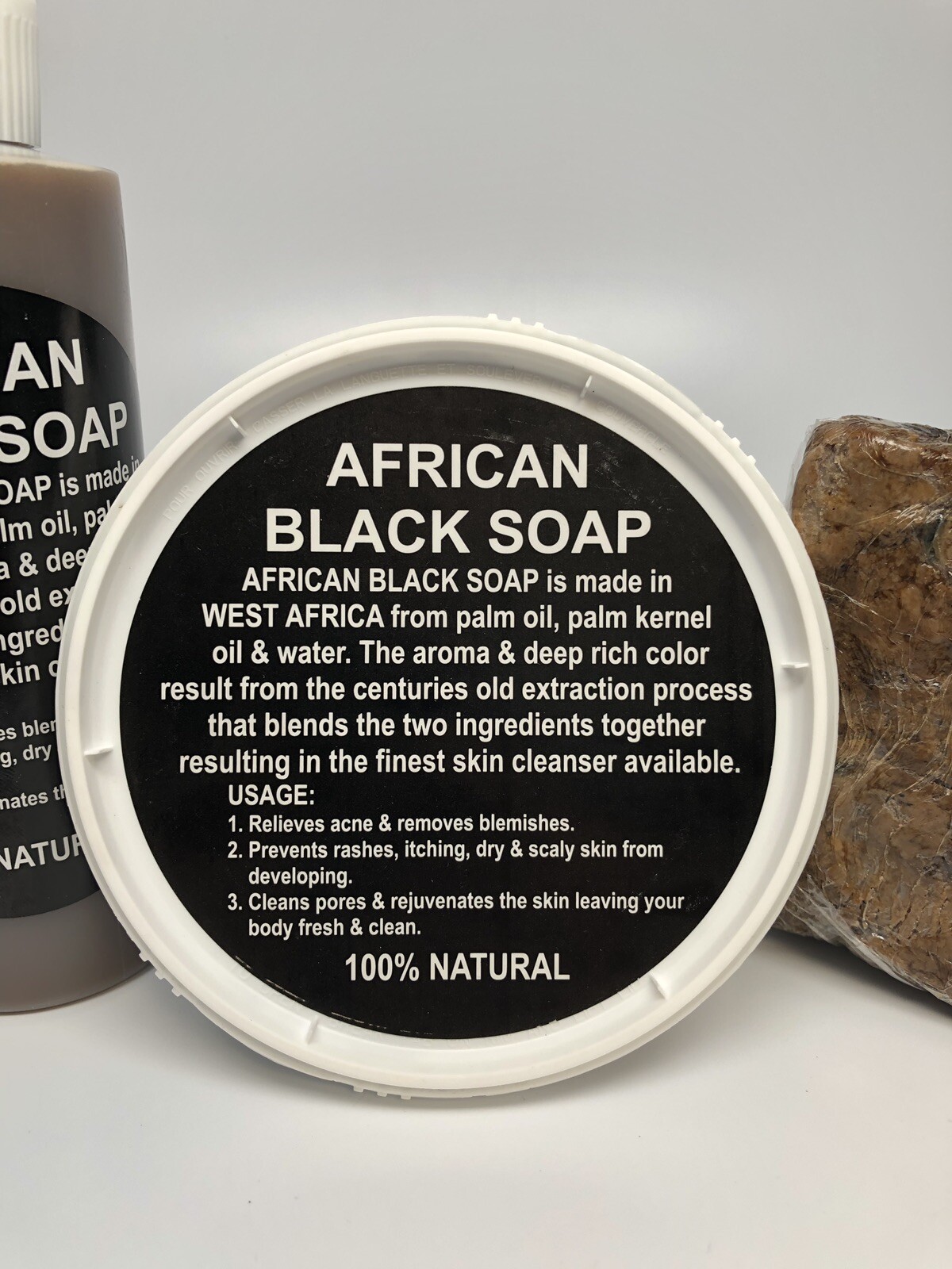 Raw African Black Soap Liquid Paste – Pure Natural Organic Body Face BUNDLE 8 oz