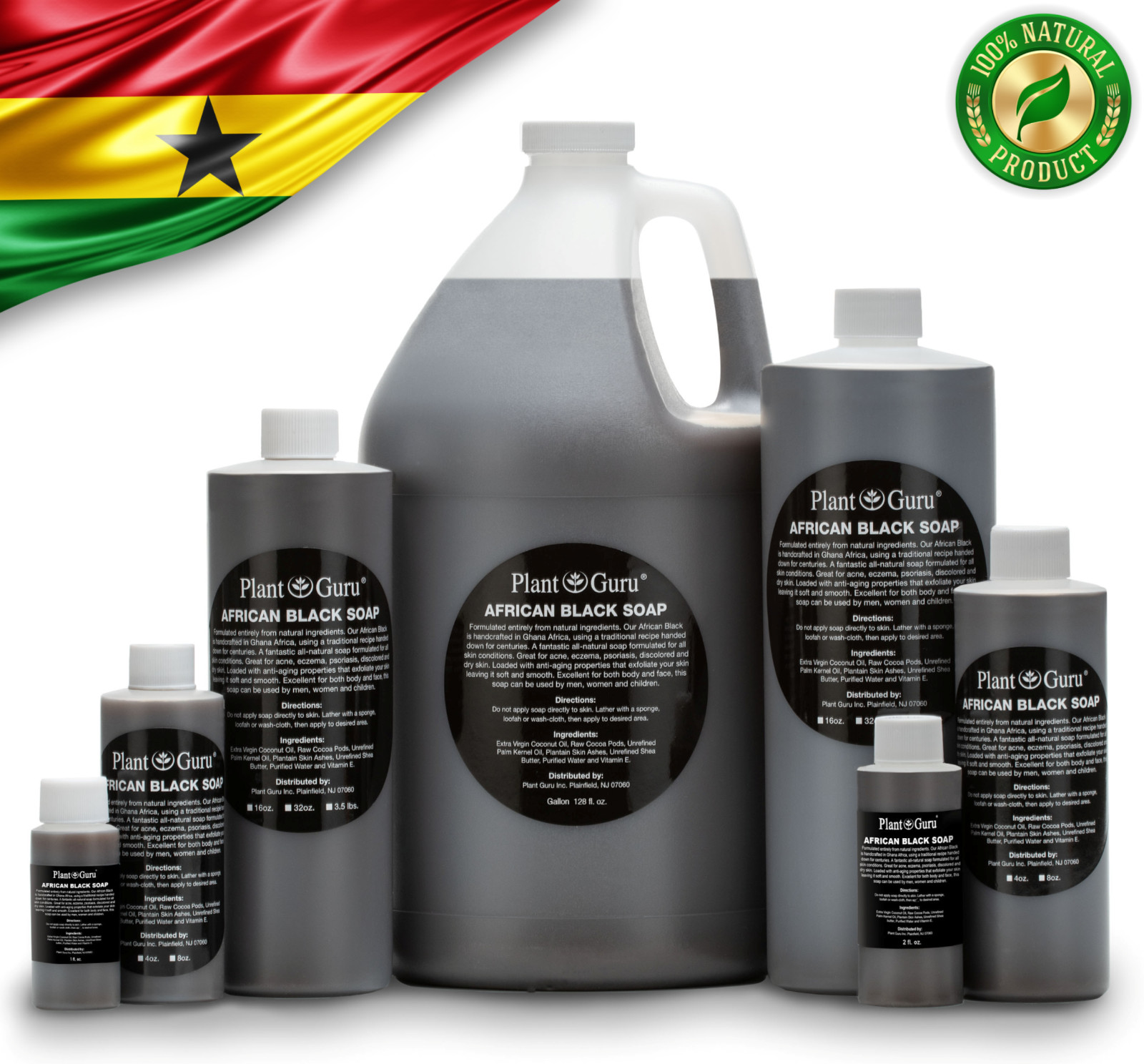 African Black Soap Liquid Half Gallon Bulk 100% Pure Raw Organic Face Body Wash