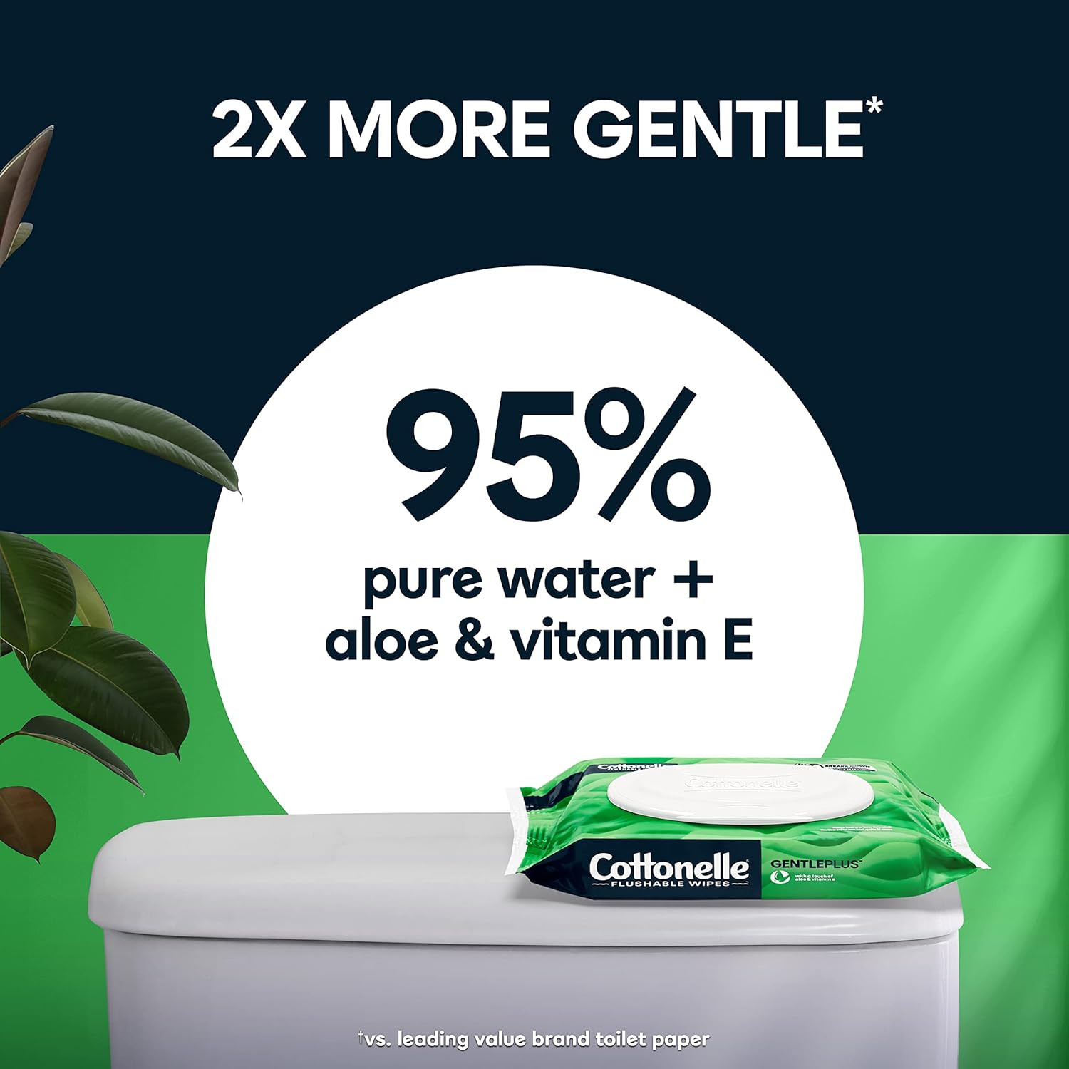 Gentleplus Flushable Wet Wipes with Aloe & Vitamin E – 4 Flip-Top Packs, 168 Tot
