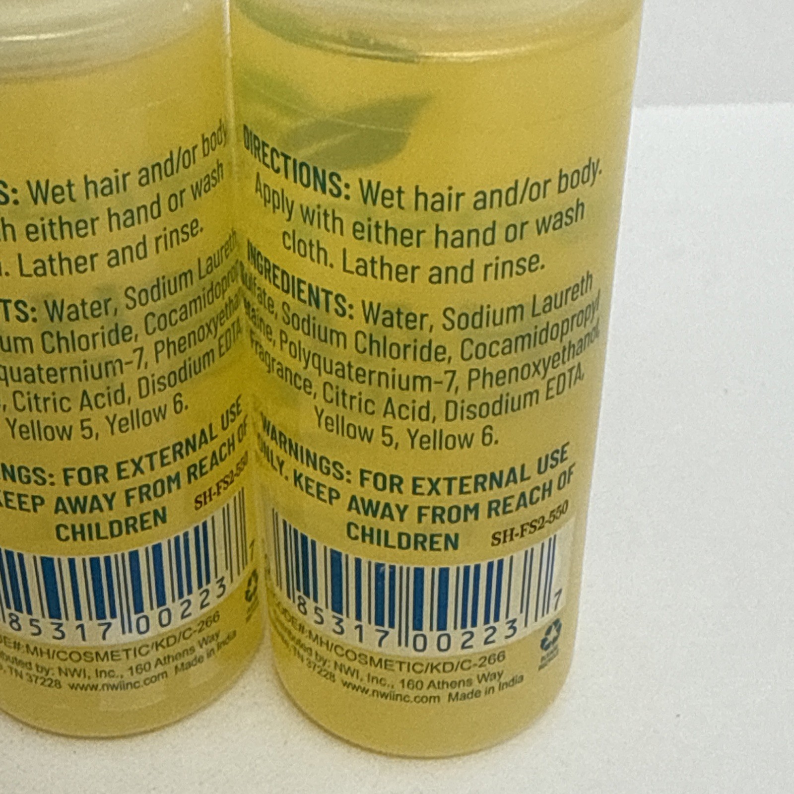 4 X Freshscent Shampoo & Body Bath Gel 2 oz each