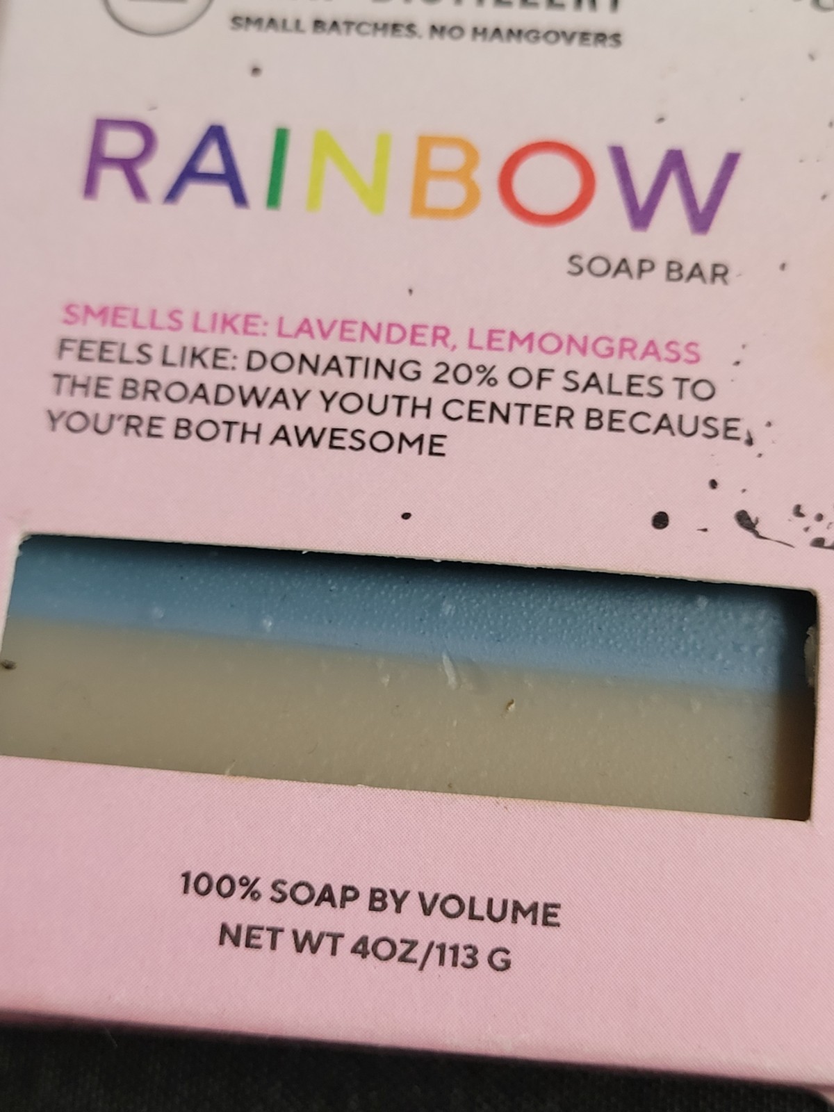 Soap Distillery Rainbow Soap Bar 4 oz (2023) Brand New Factory Boxed USA Soap