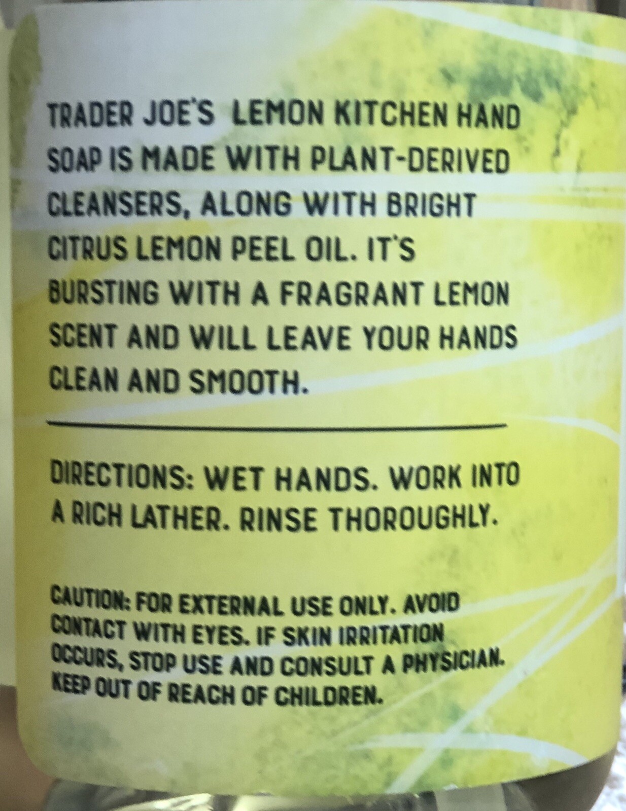 Trader Joes Lemon Kitchen Hand Soap 17 fl oz **2 Pack** NEW and FRESH