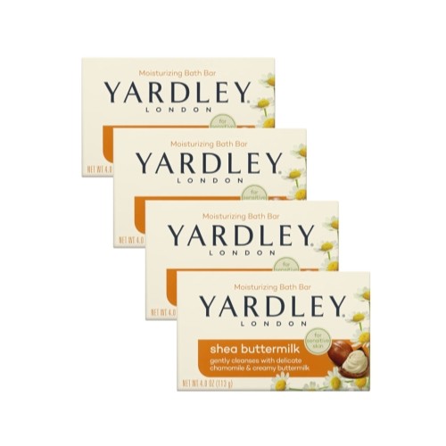 4 Pack Yardley London Soap Bars Sensitive Skin Shea Buttermilk 4 Oz Each