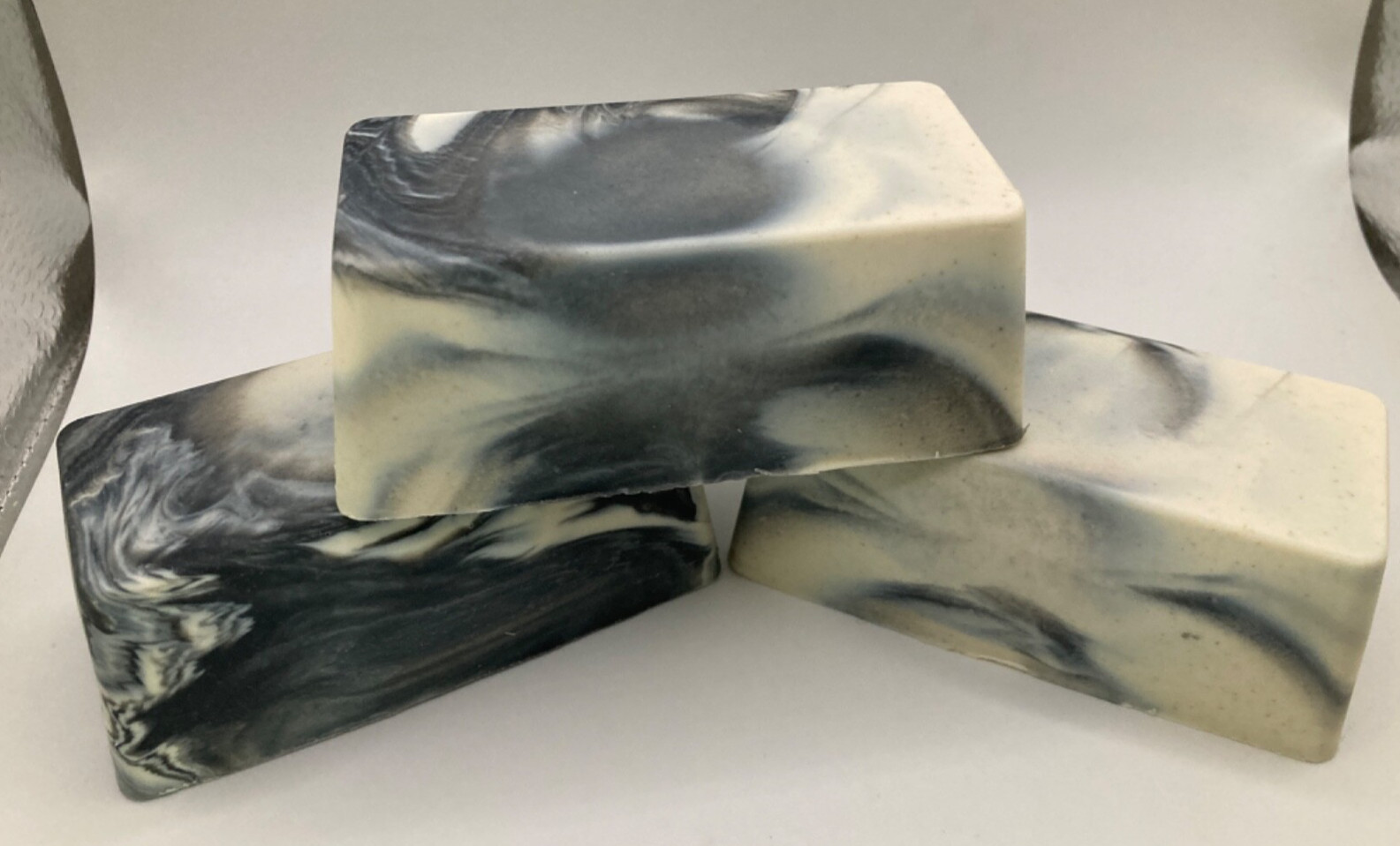 Homemade CP Jumbo Volcano Fragrant Goat Milk, Charcoal & Tallow Bar Soap, Lot 3