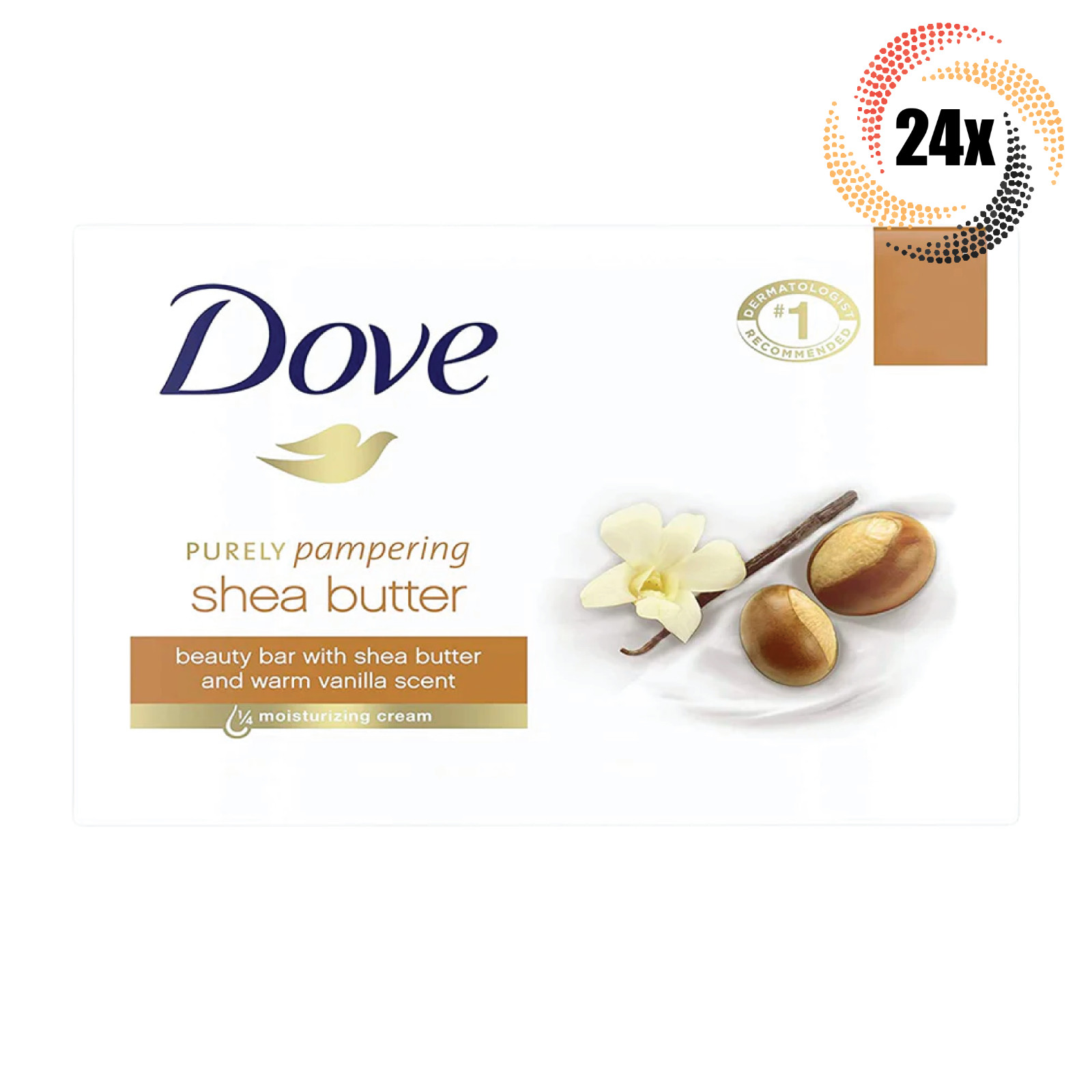 24x Bars Dove Shea Butter Scent Moisturizing Cream Beauty Soap | 135G | 4.75oz