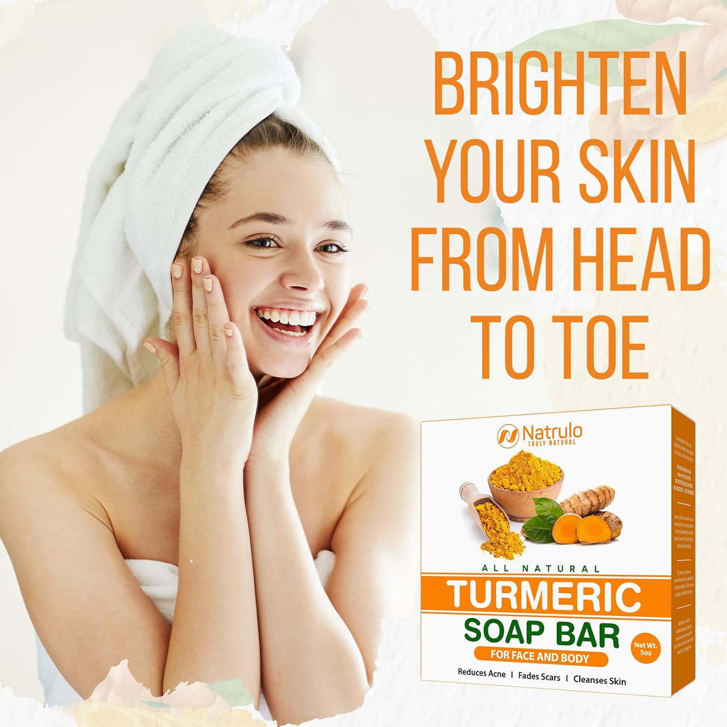 Natural Turmeric Soap Bar for Face & Body – Turmeric Skin Brightening Soap