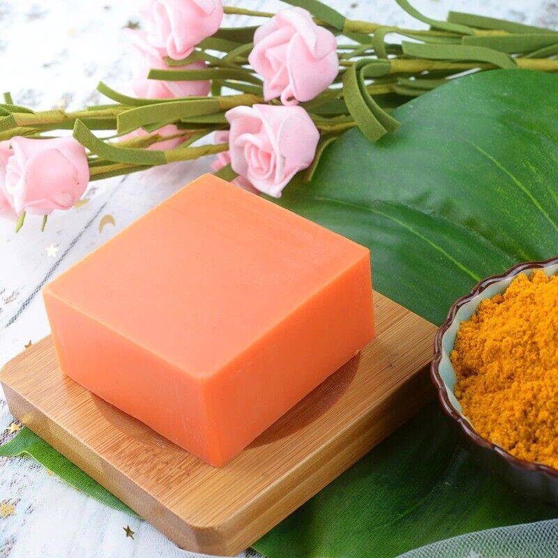 1/2PCS Tumeric Soap Ginger Anti-Acne Dark Spots Removal Body Whitening Soap Bar