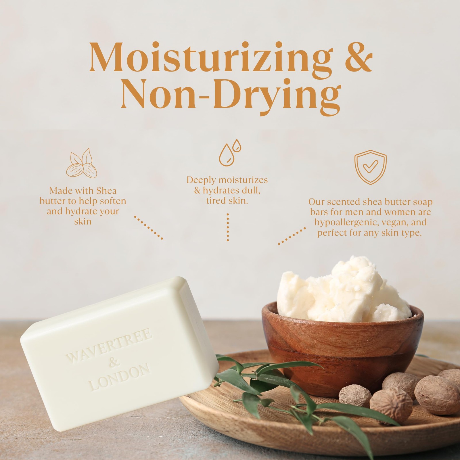 Honey Almond Scented Natural Soap (2 Bars), 7oz Moisturizing French Triple Mi…