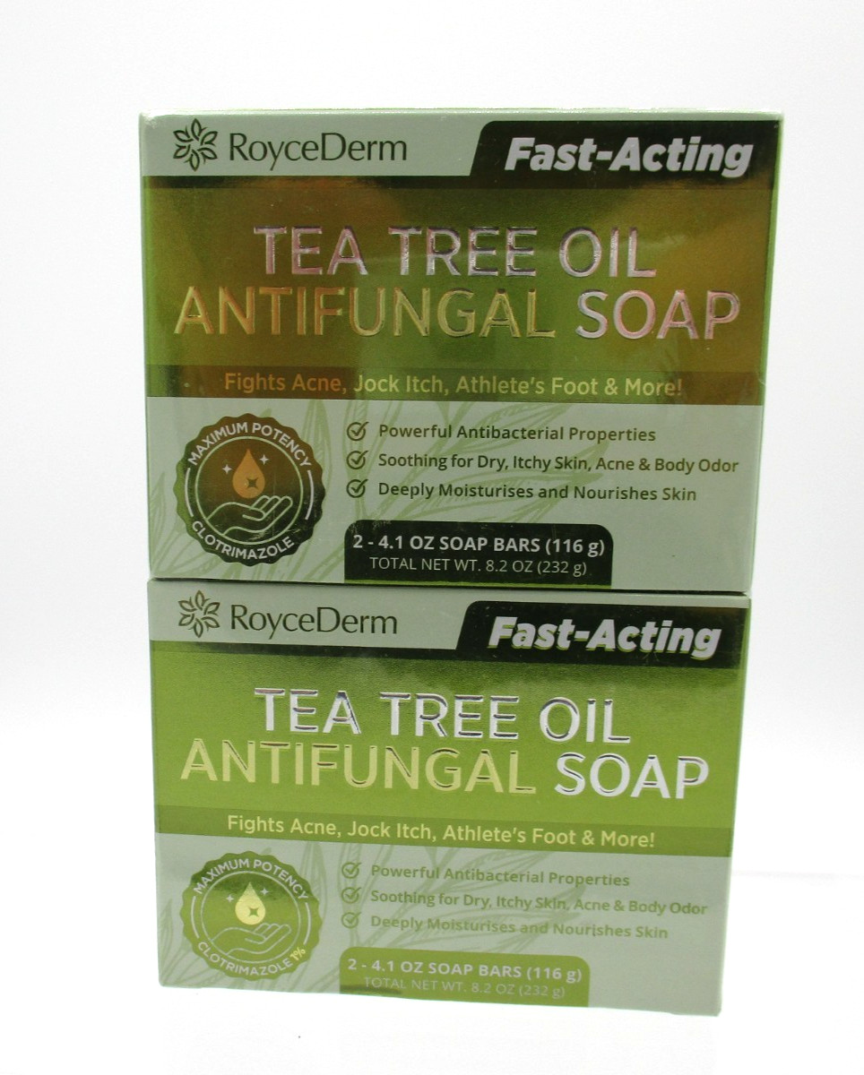 RoyceDerm Tea Tree Oil Antifungal Soap – 4 Bars – 4.1 oz each