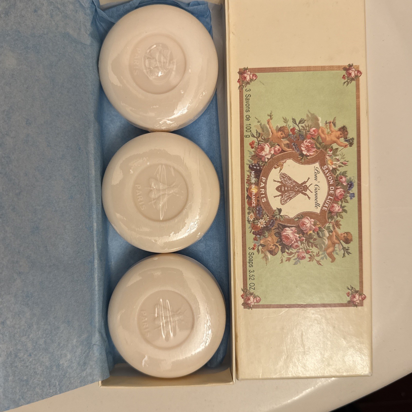 NEW Savon de Luxe Pom Cannelle Paris Passion Bar Soaps 3 Piece Set