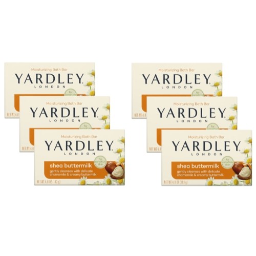 6 Pack Yardley London Soap Bars Sensitive Skin Shea Buttermilk 4 Oz Each