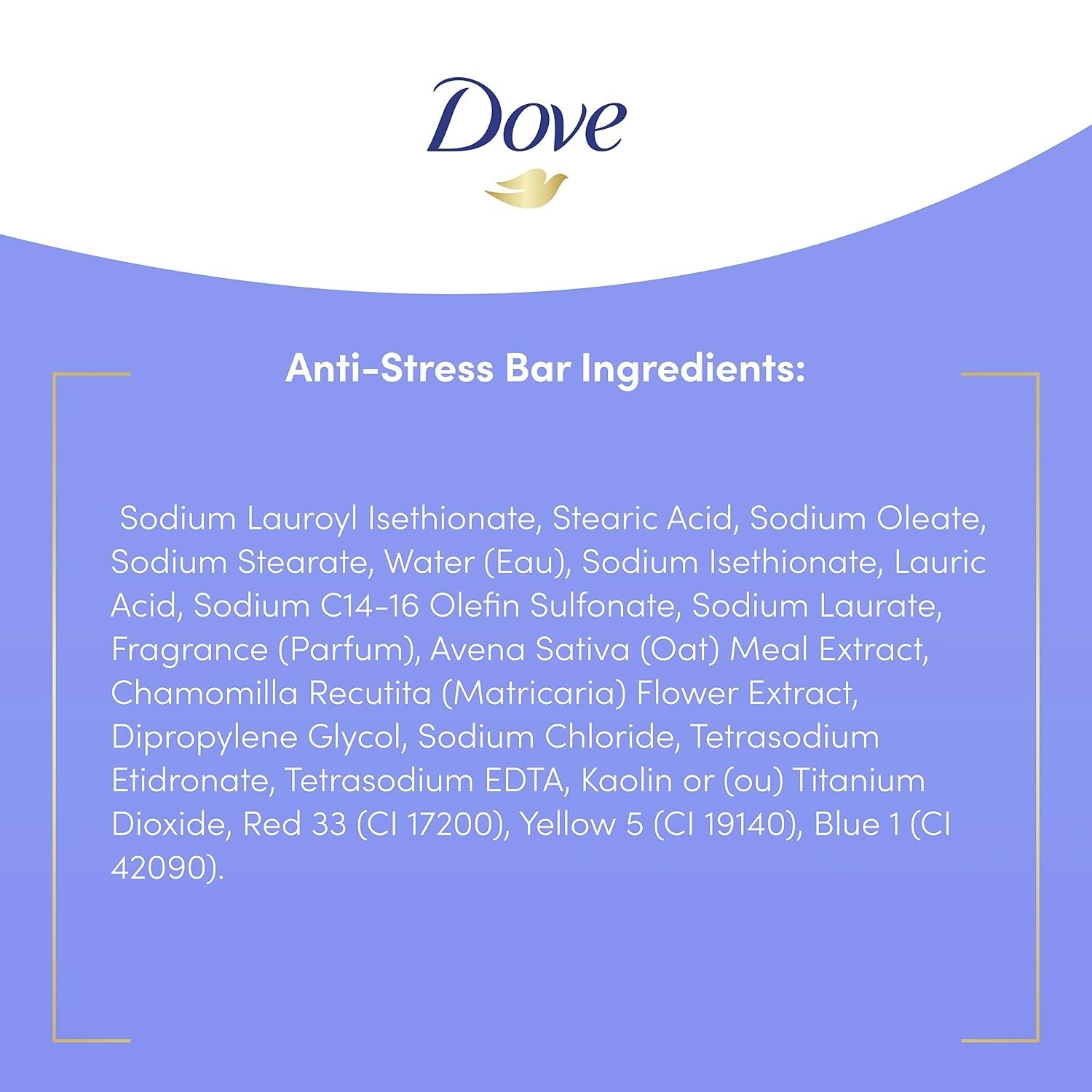 Dove Anti-Stress Cream Beauty Bar Soap Gentle Cleanser Moisturizes 3.75 Oz