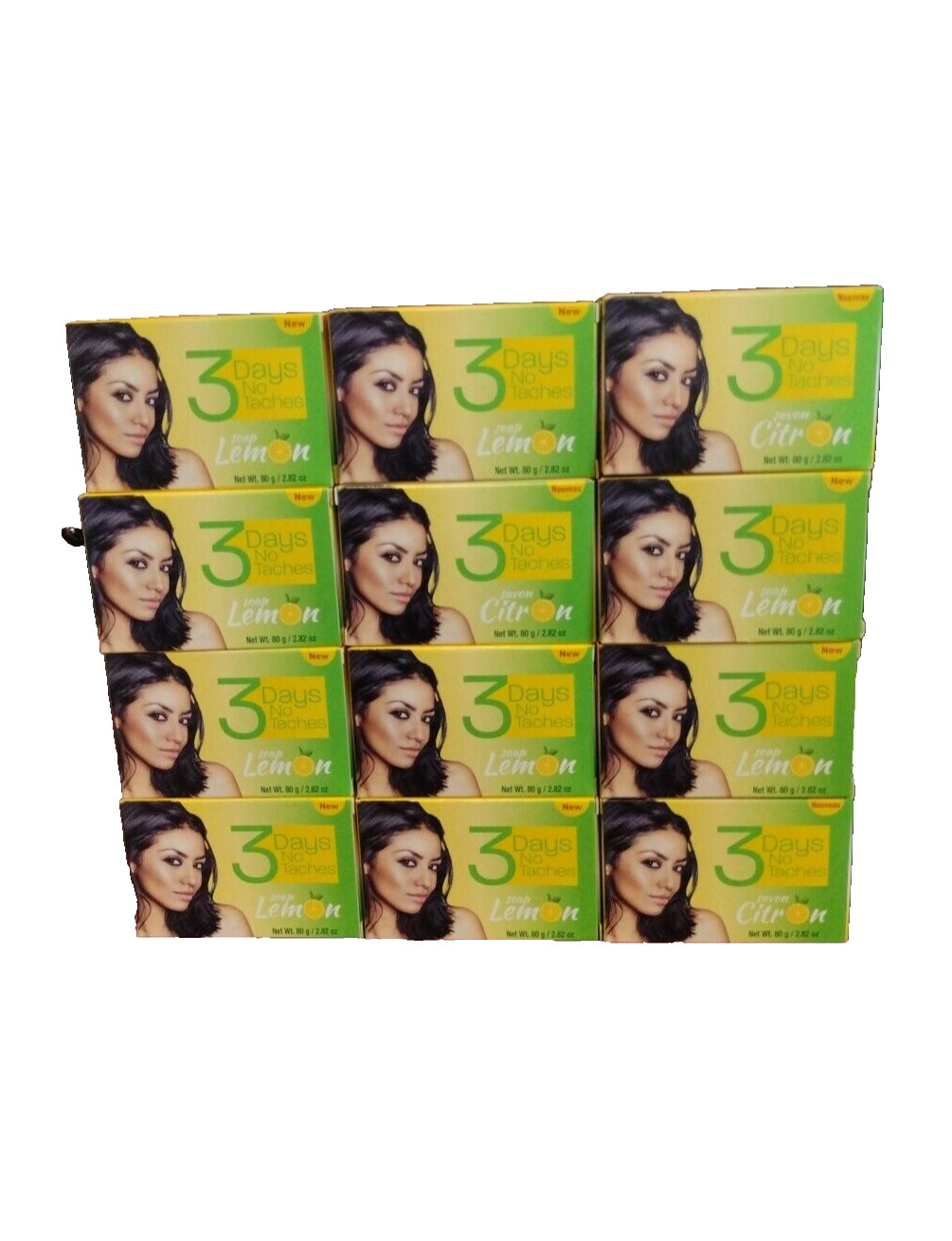 3 Days No Taches Bar Soap Lemon 80g / 2.82 oz Pack of 12