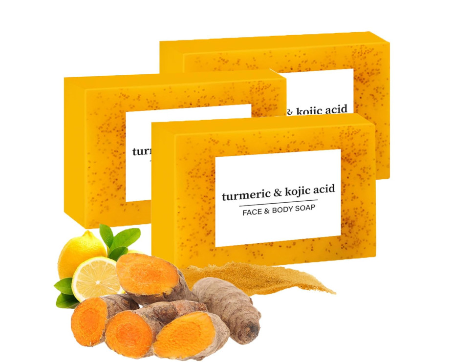 3 Pack Jabones De Curcuma Para Las Manchas El Acne En La Cara Y Aclarar Piel